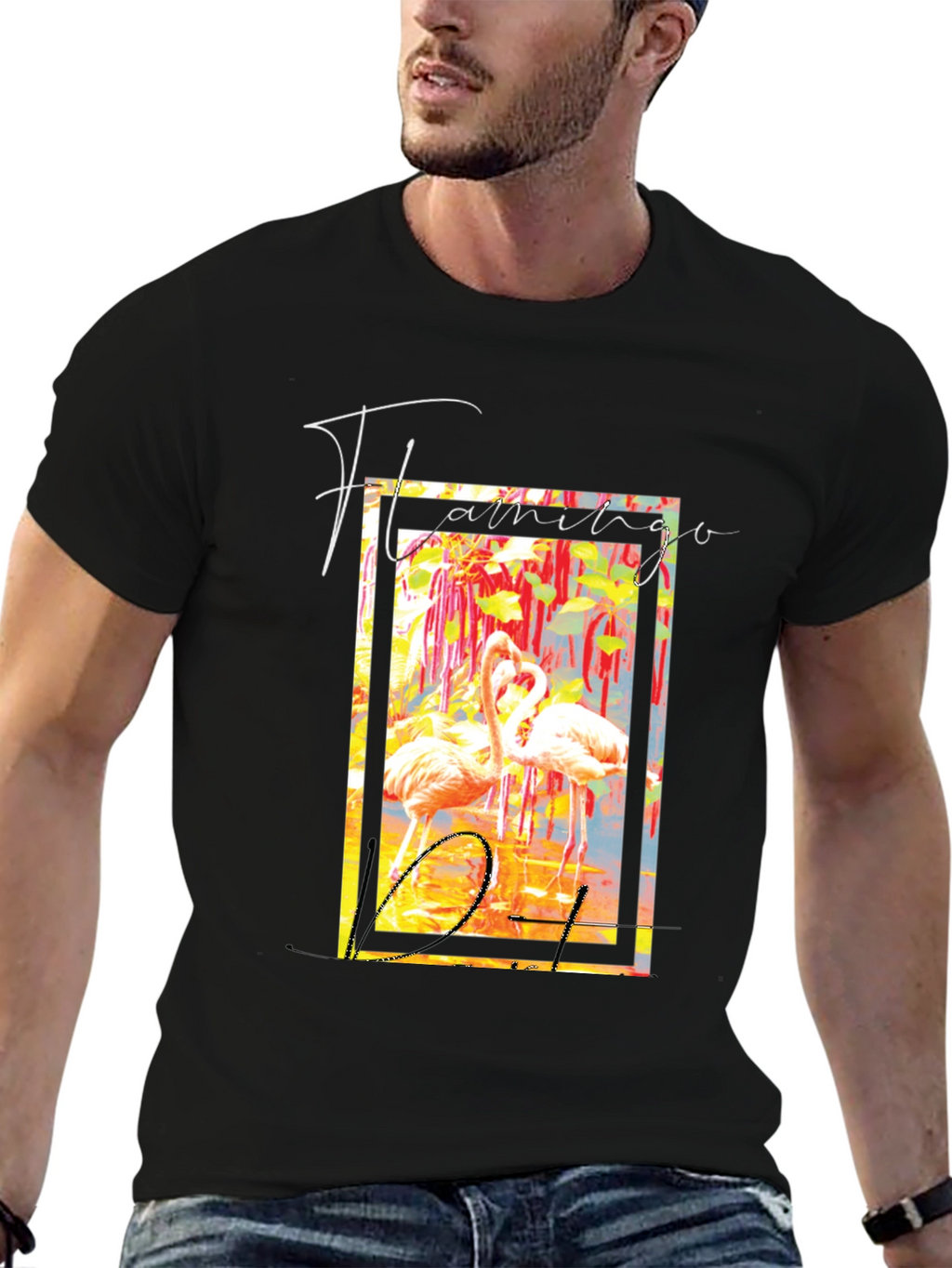 Flamingo District Black Graphic T-Shirt