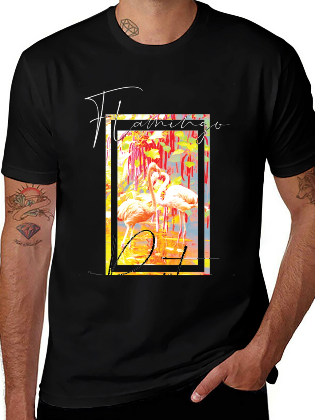 Flamingo District Black Graphic T-Shirt
