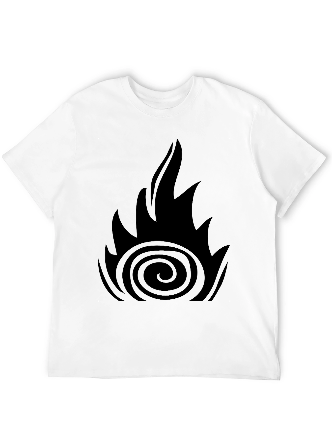 Mens Black Graphic Tee - Fire Design