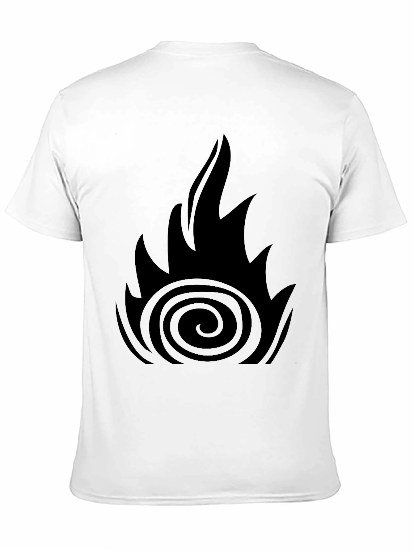 Mens Black Graphic Tee - Fire Design