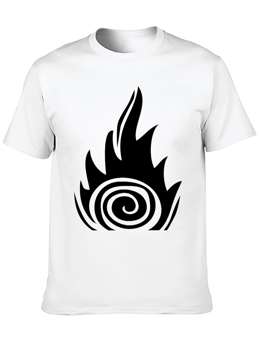 Mens Black Graphic Tee - Fire Design