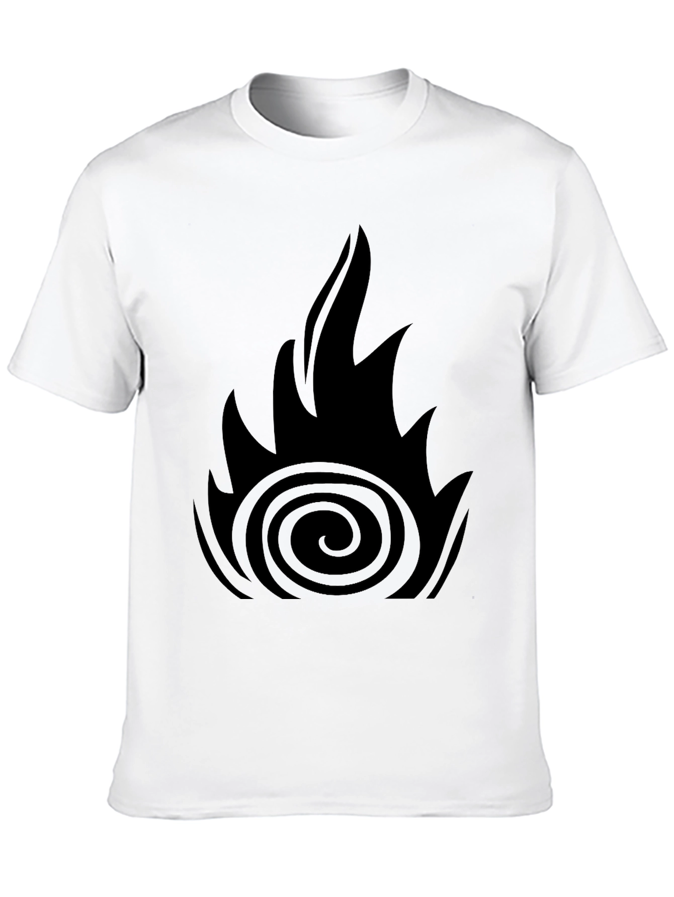 Mens Black Graphic Tee - Fire Design