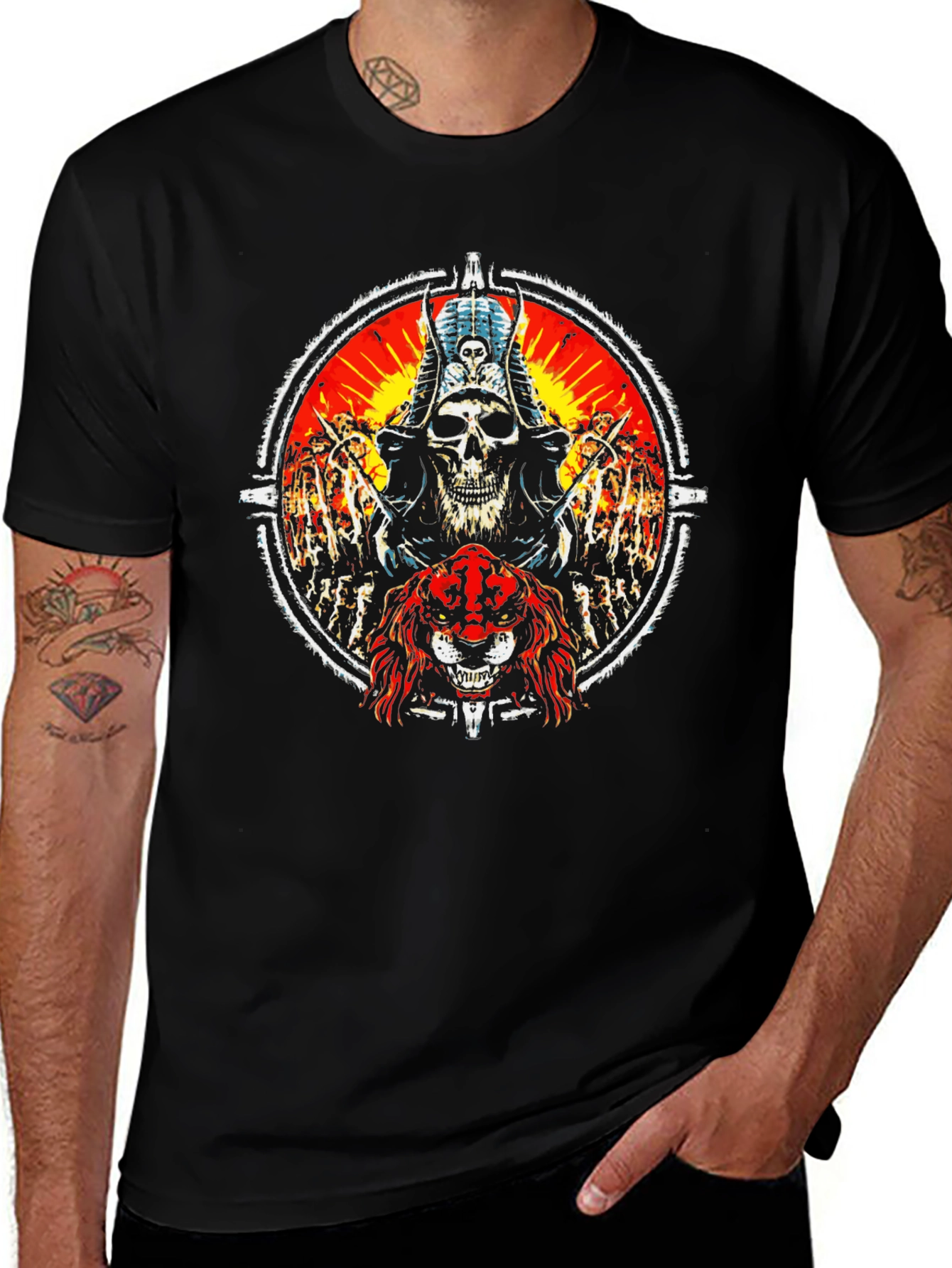 Skull & Beast Graphic Tee - Dark Style