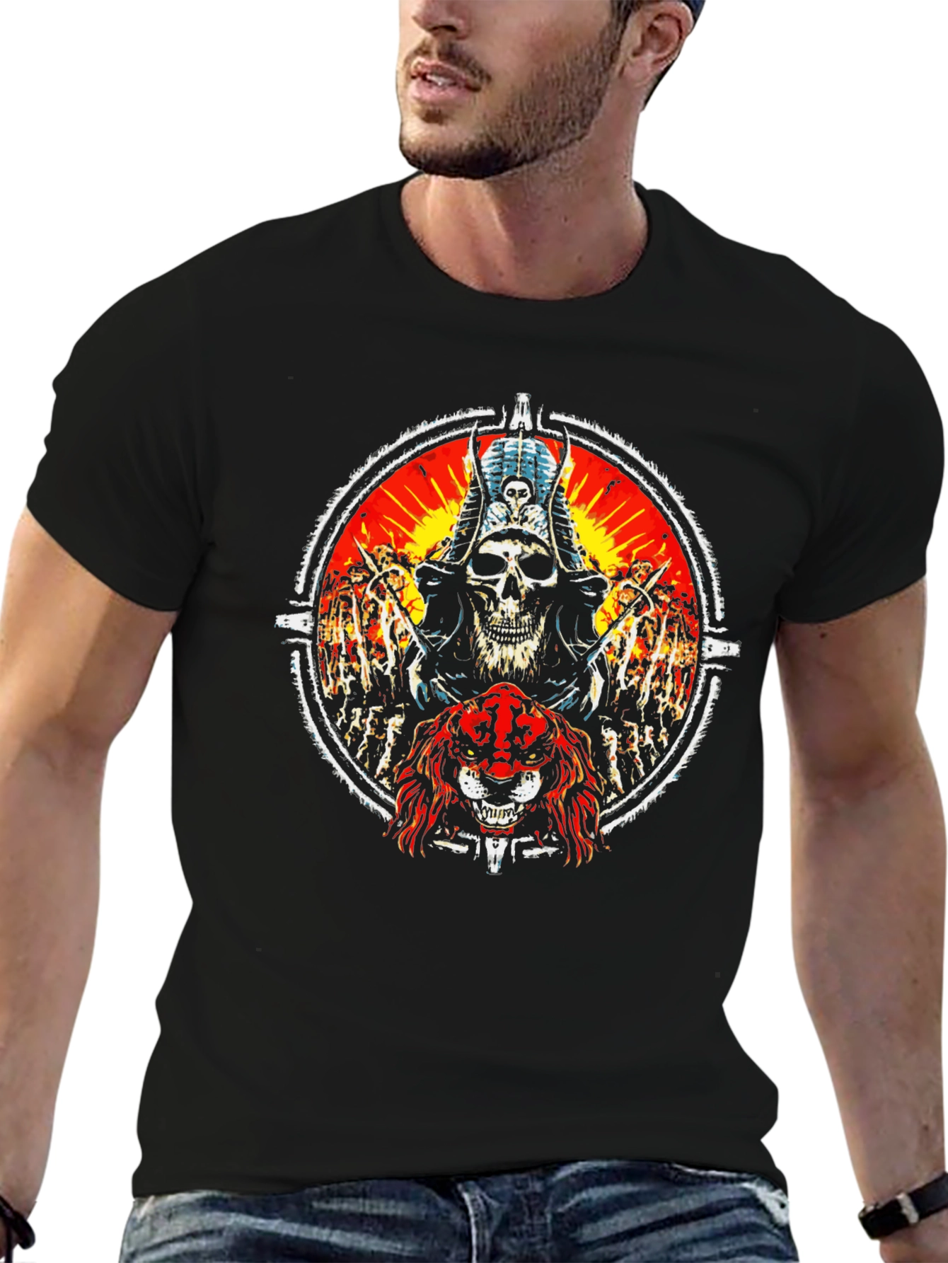 Skull & Beast Graphic Tee - Dark Style