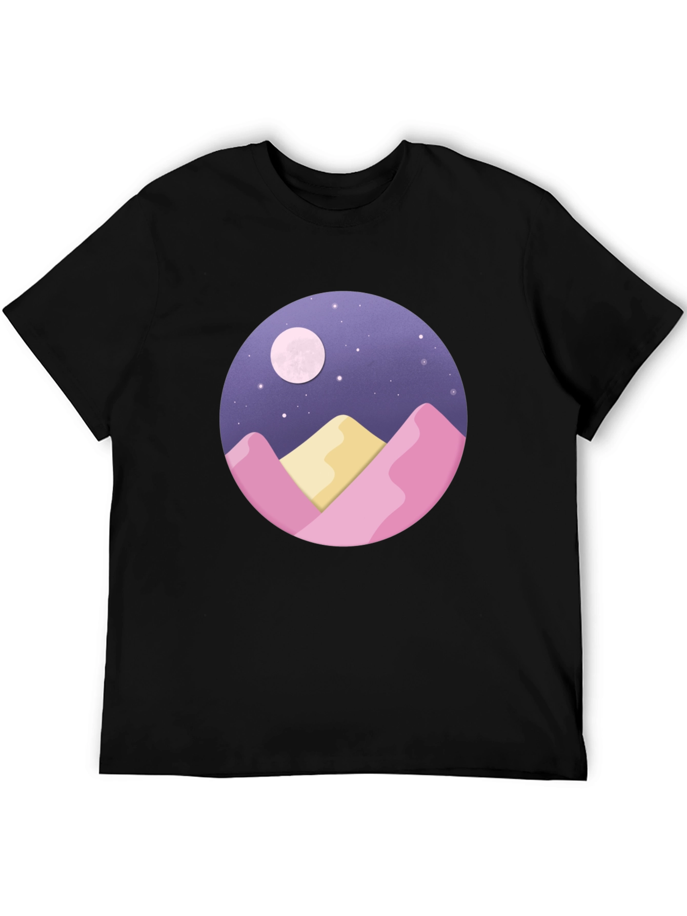 Moonlit Mountain Graphic Tee - Black