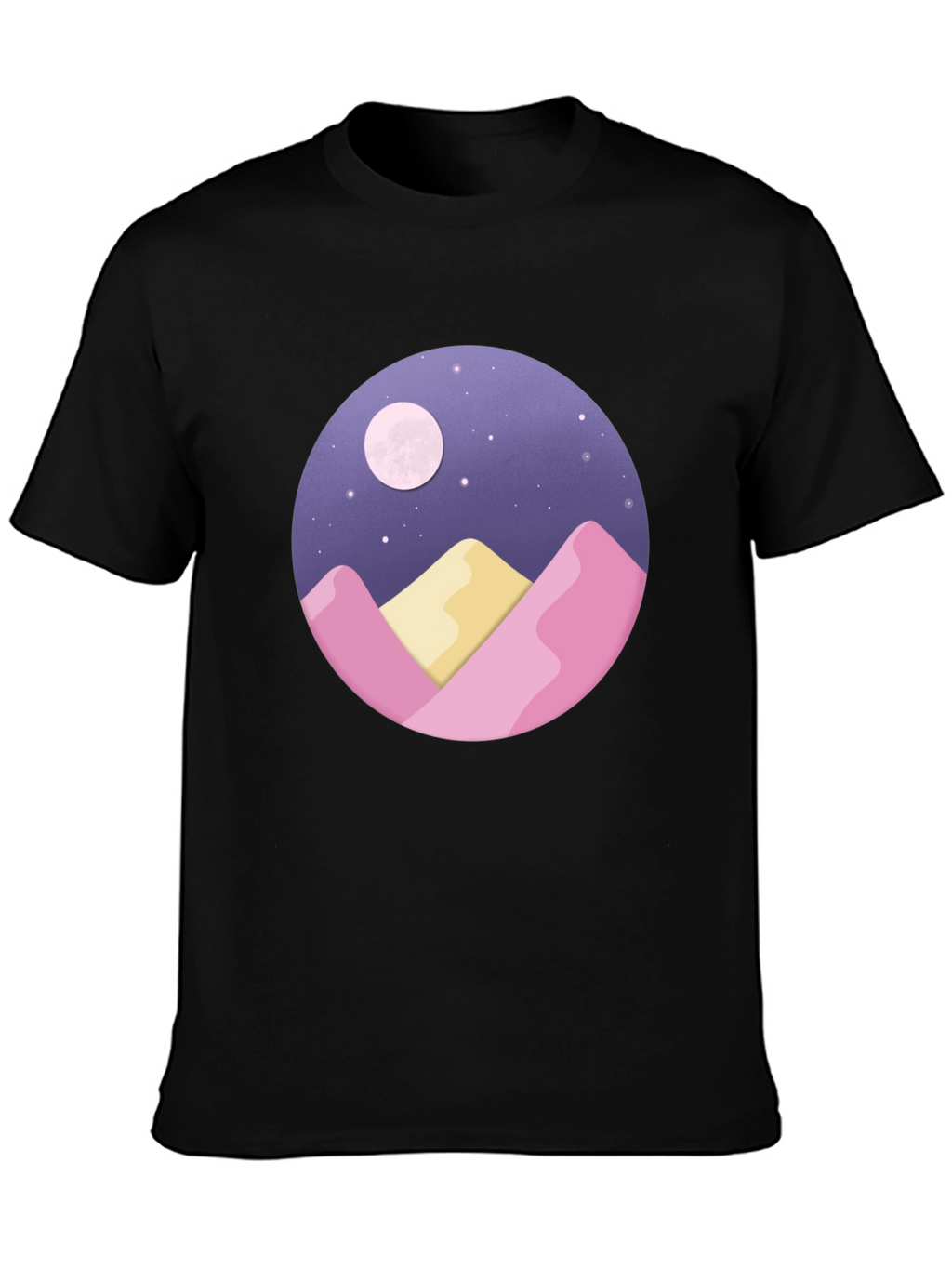 Moonlit Mountain Graphic Tee - Black