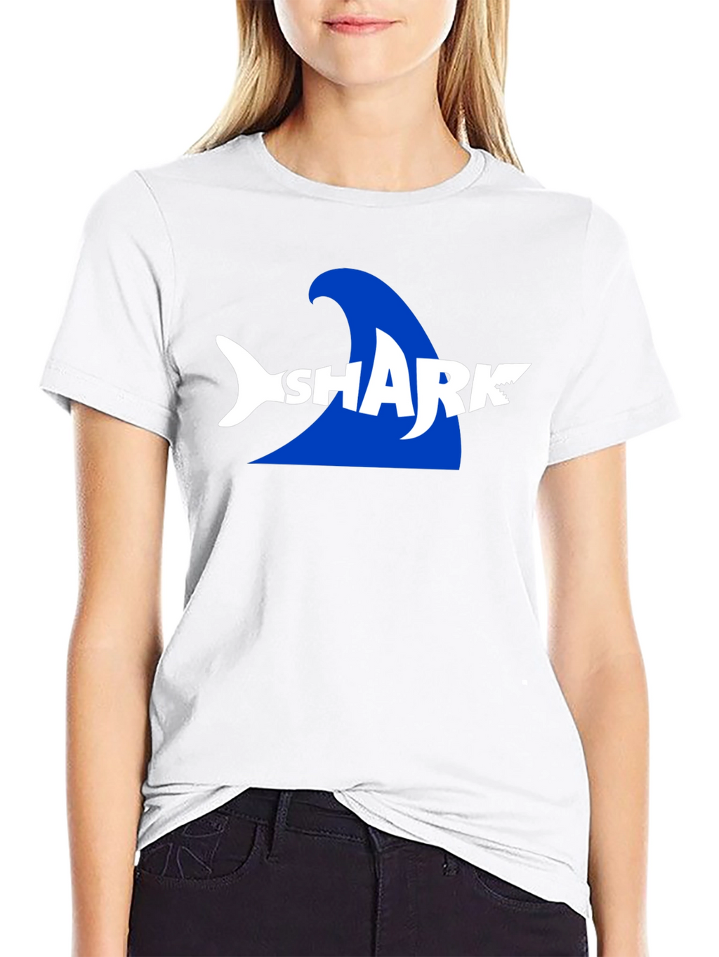 Shark Graphic Print Mens Black T-Shirt