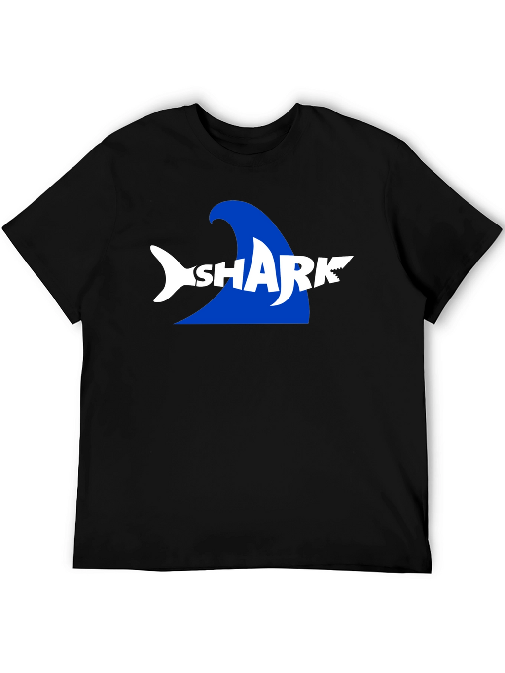 Shark Graphic Print Mens Black T-Shirt