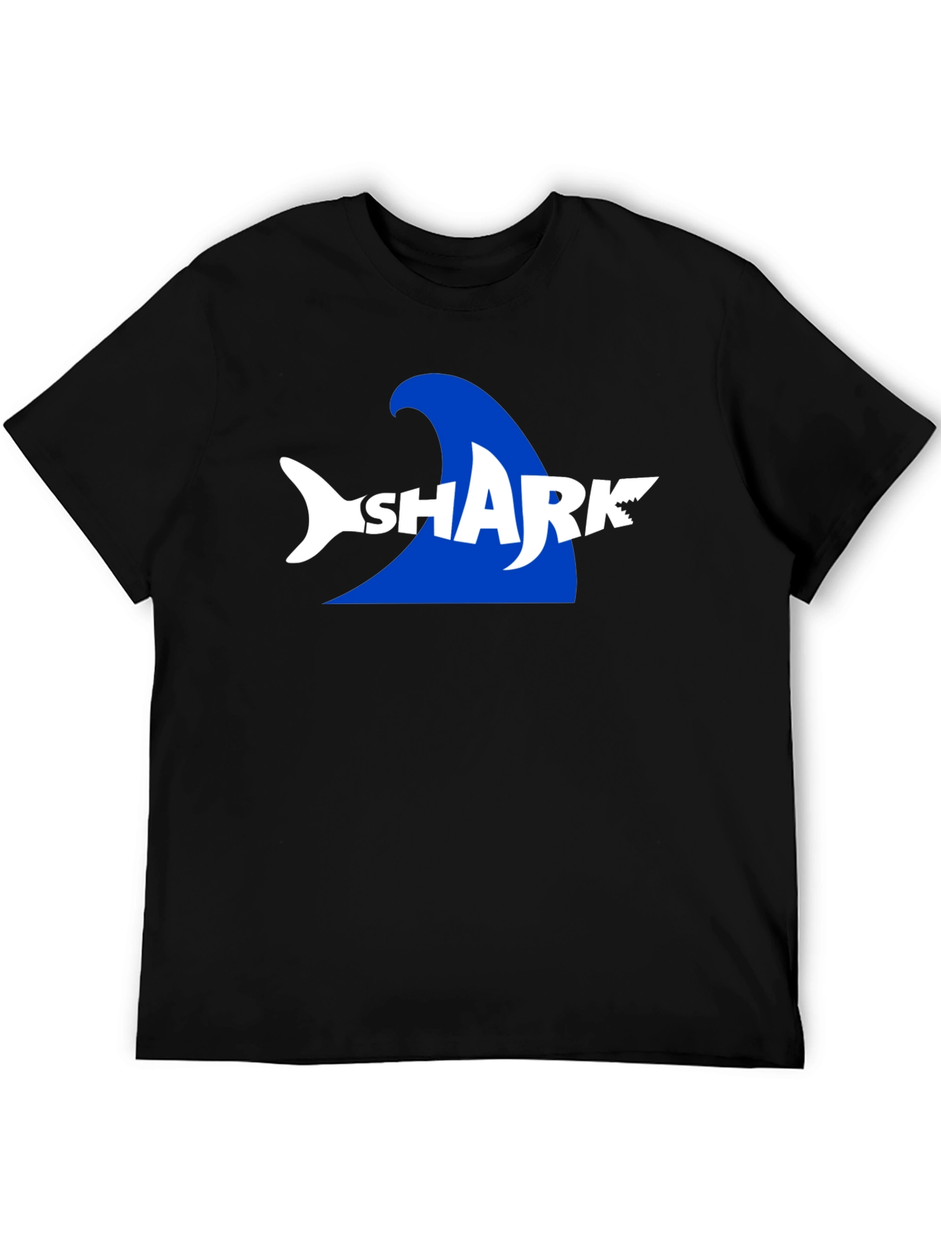 Shark Graphic Print Mens Black T-Shirt