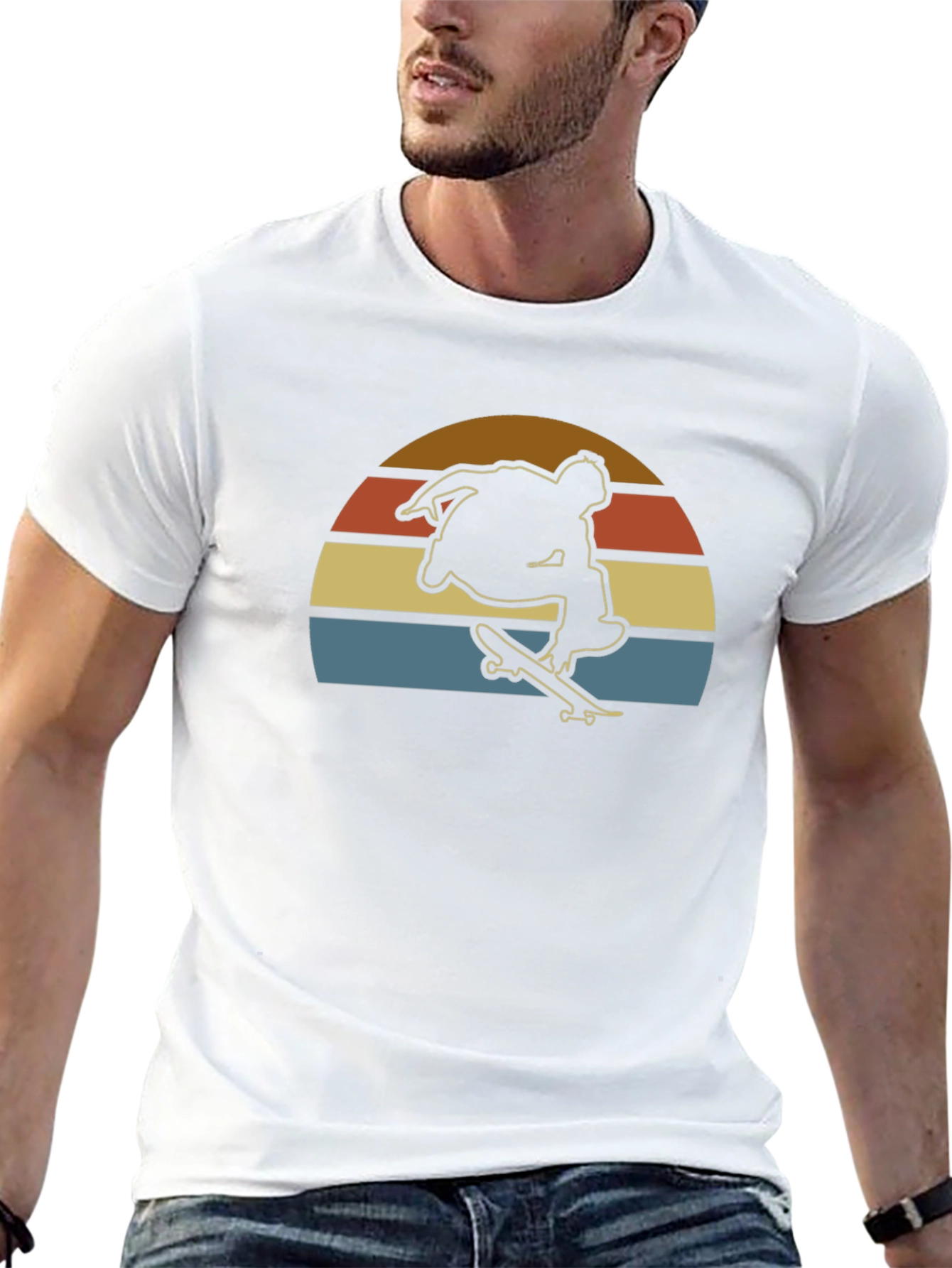 Retro Skateboarder Graphic T-Shirt