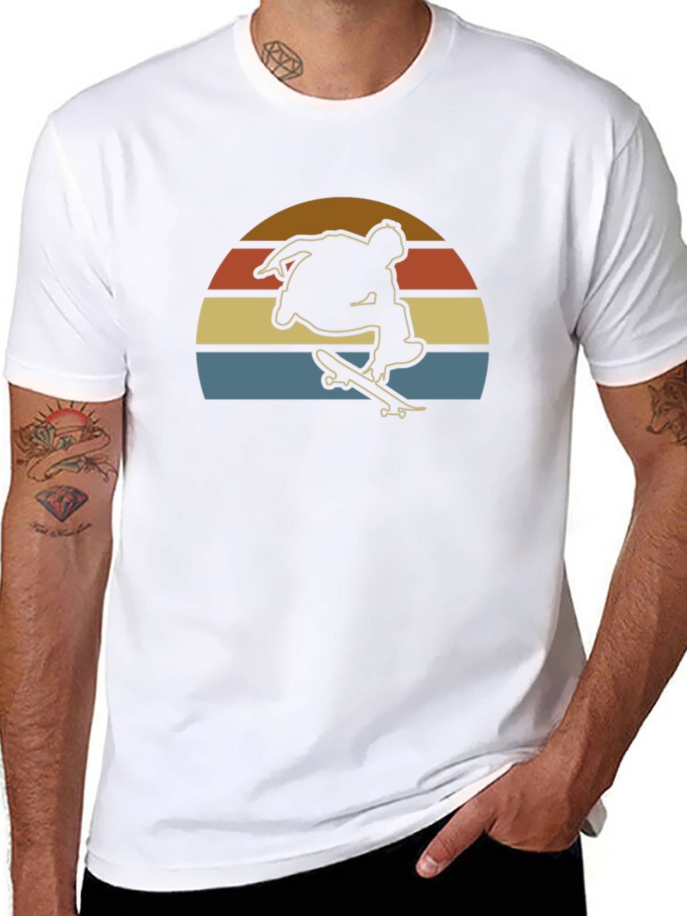 Retro Skateboarder Graphic T-Shirt