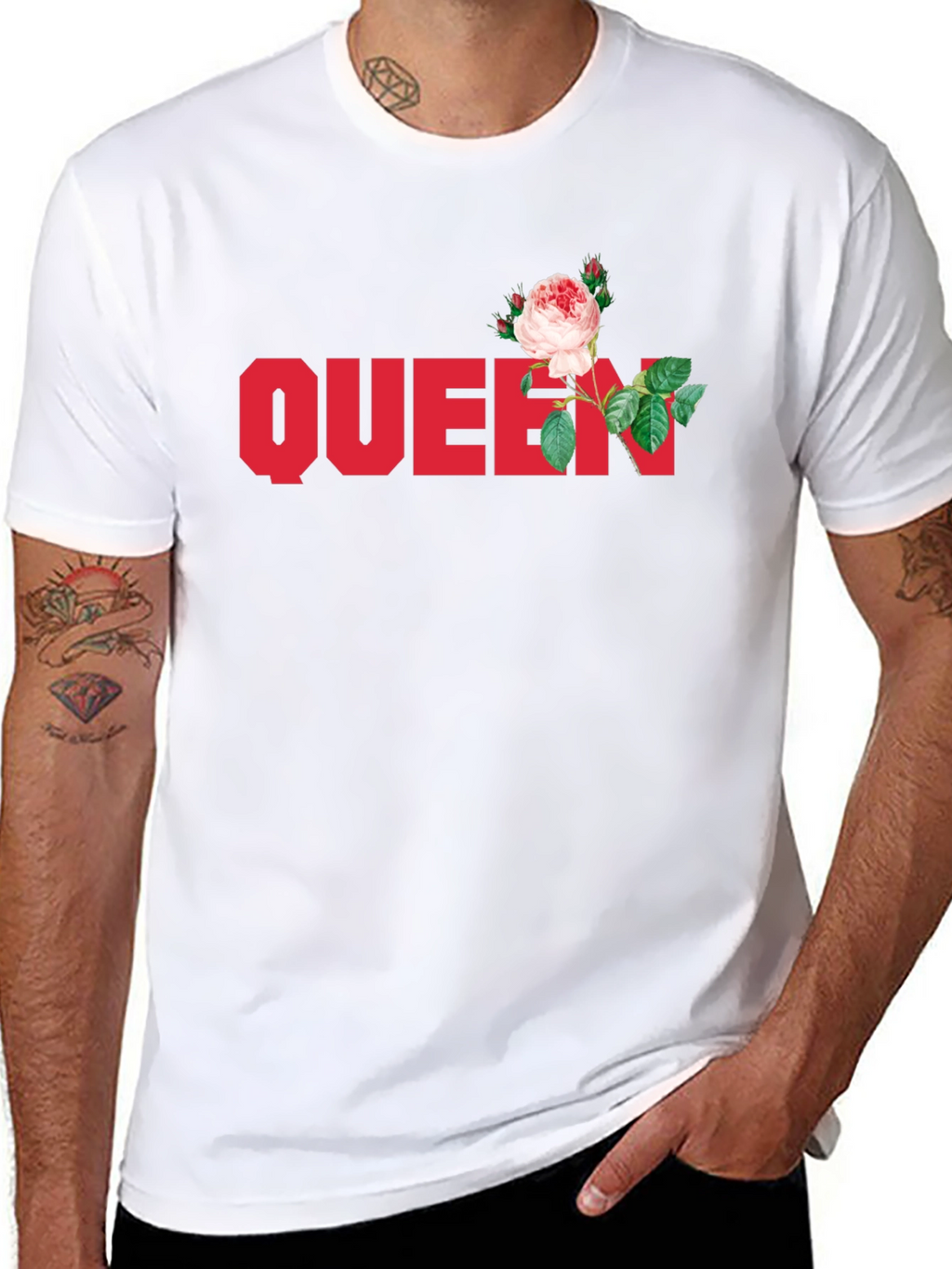 Queen Rose Graphic Tee - Stylish Black T-Shirt