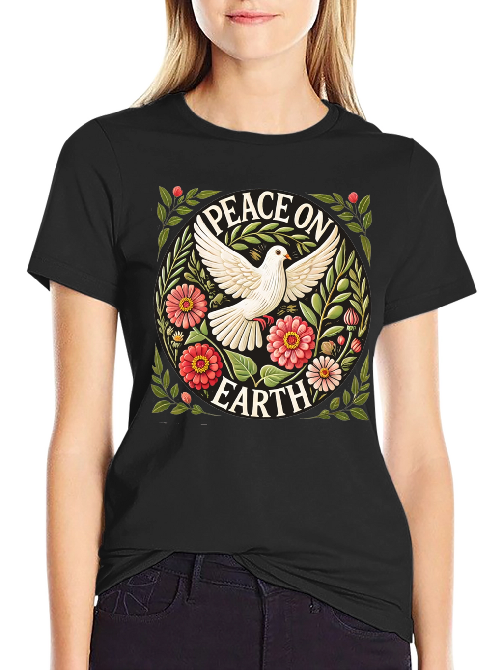 Peace on Earth Dove Graphic T-Shirt