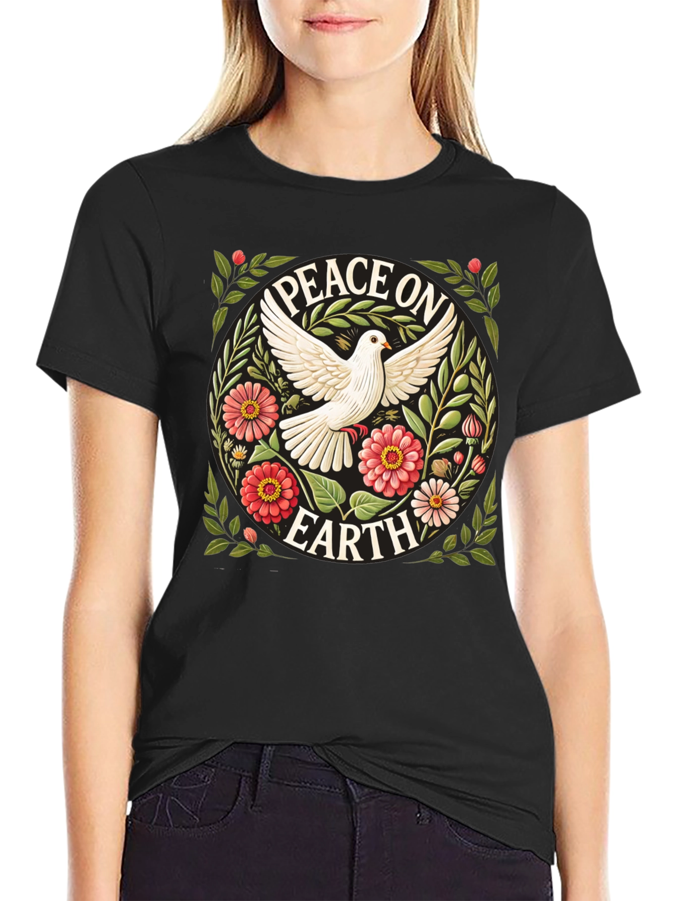 Peace on Earth Dove Graphic T-Shirt