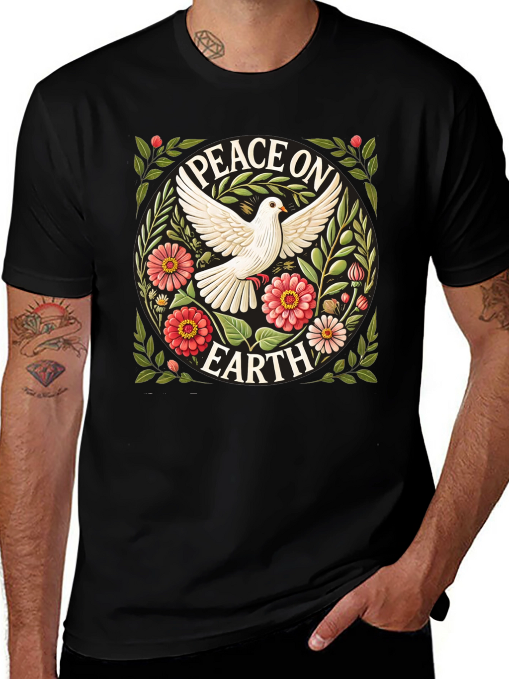 Peace on Earth Dove Graphic T-Shirt