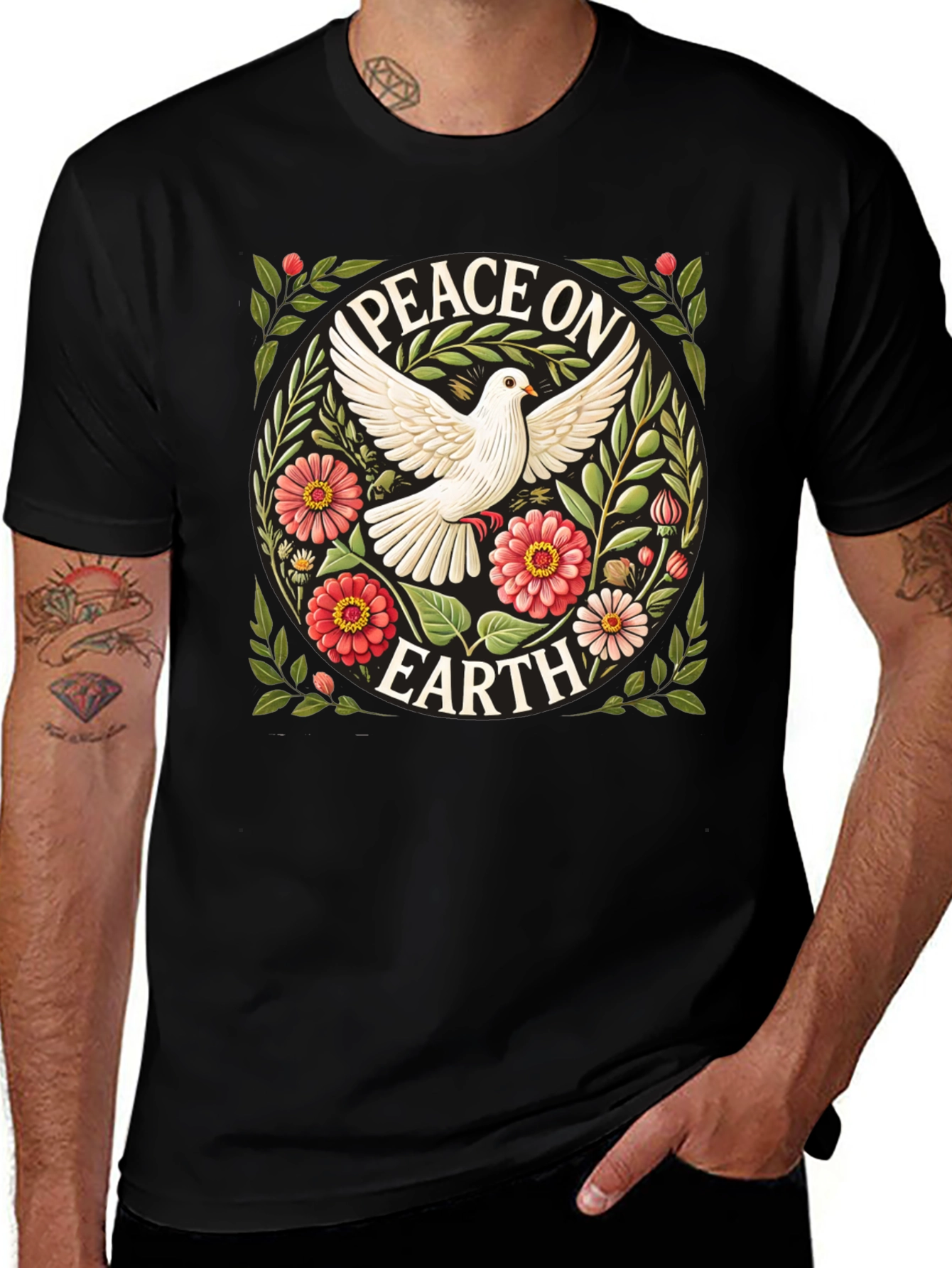 Peace on Earth Dove Graphic T-Shirt