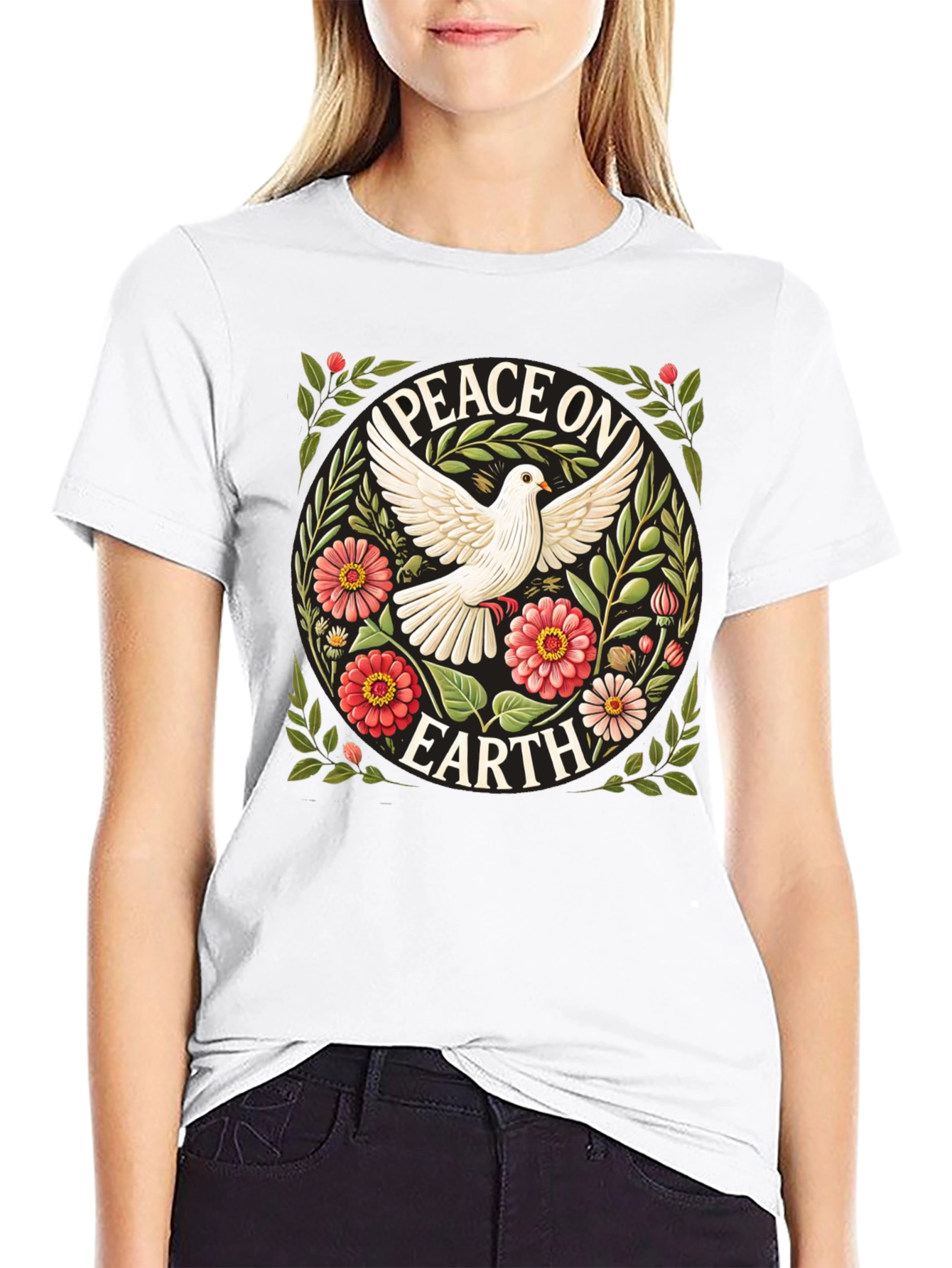 Peace on Earth Dove Graphic T-Shirt
