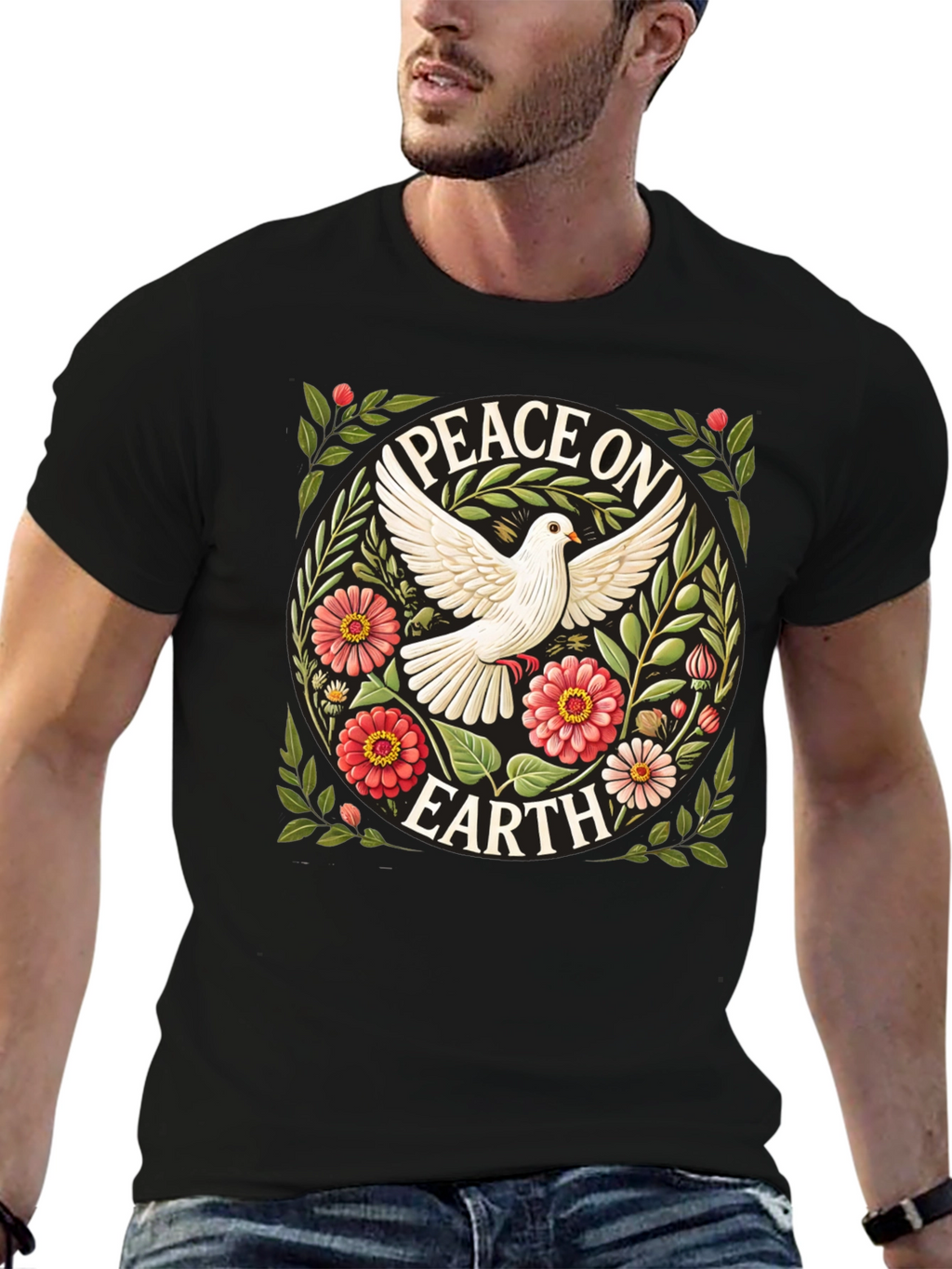 Peace on Earth Dove Graphic T-Shirt