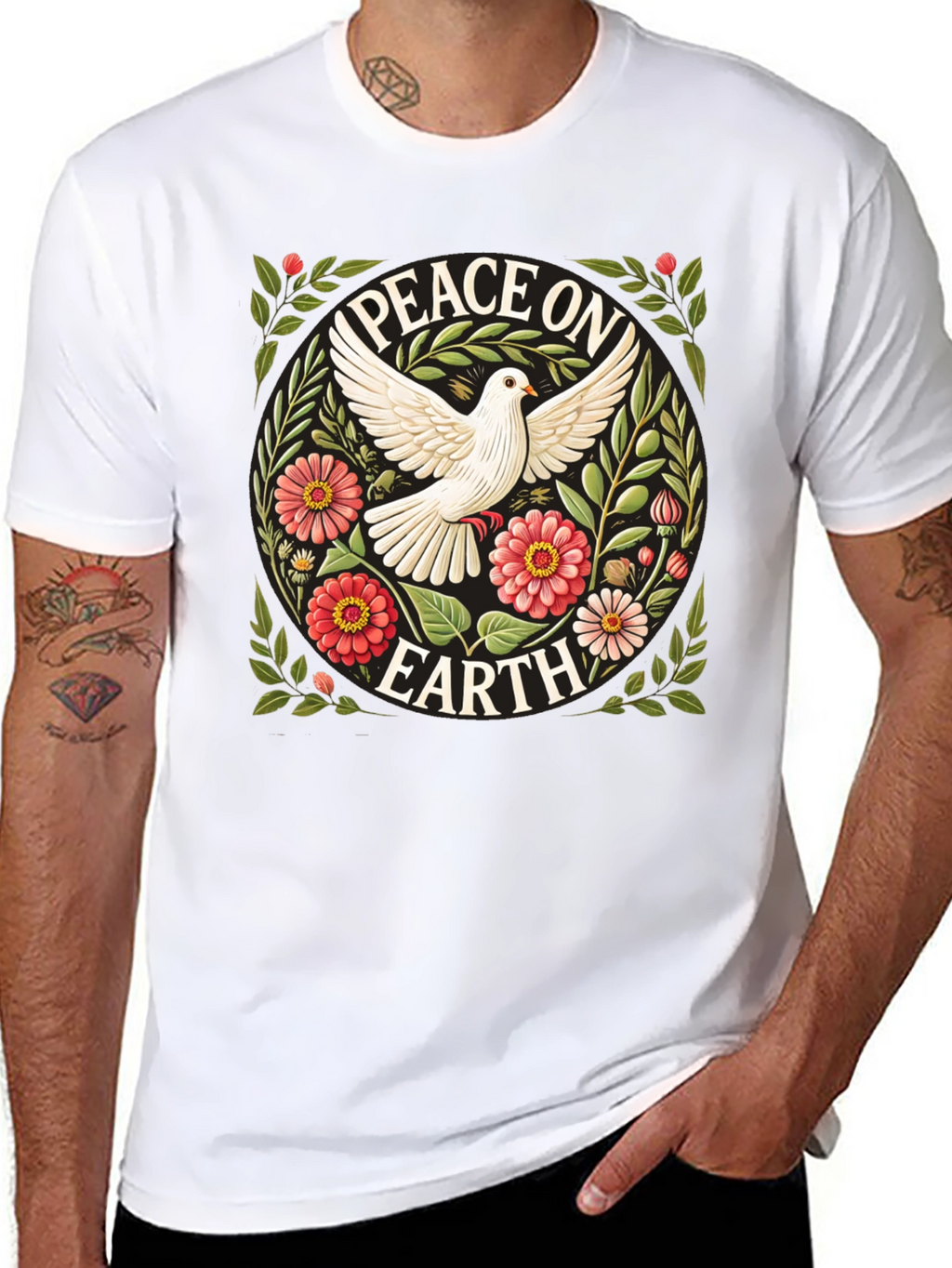 Peace on Earth Dove Graphic T-Shirt
