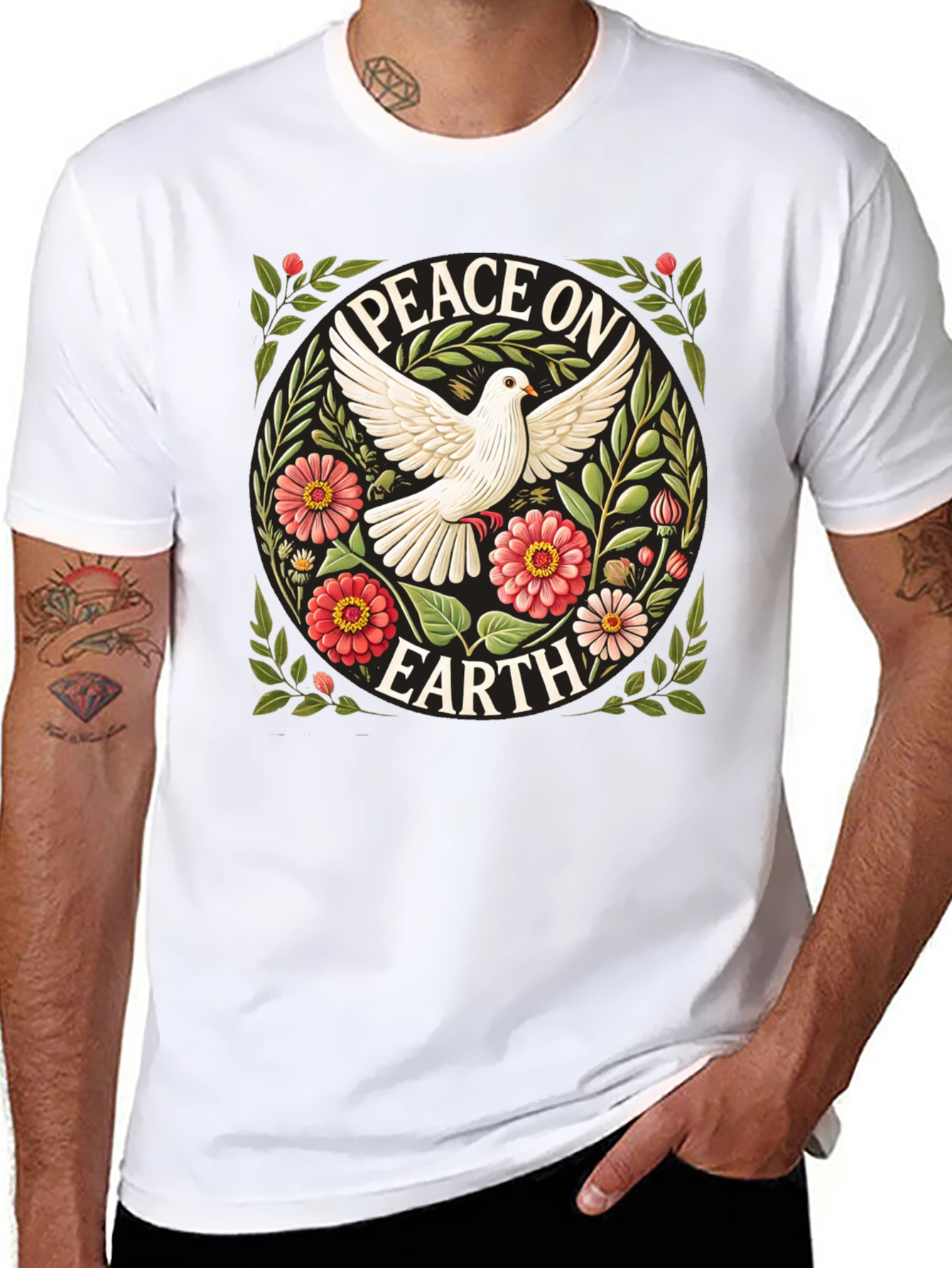 Peace on Earth Dove Graphic T-Shirt