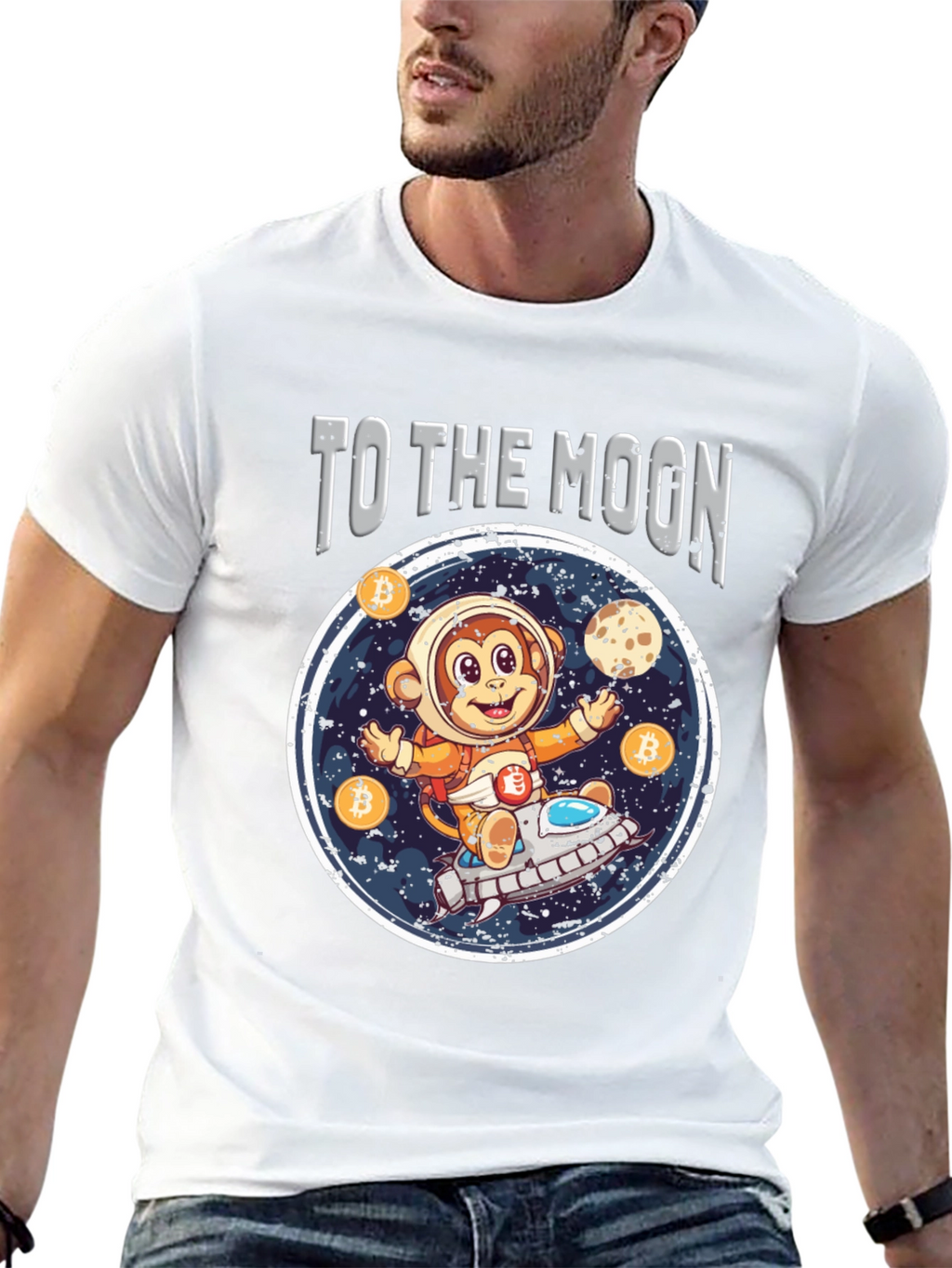 To the Moon Crypto Monkey T-Shirt