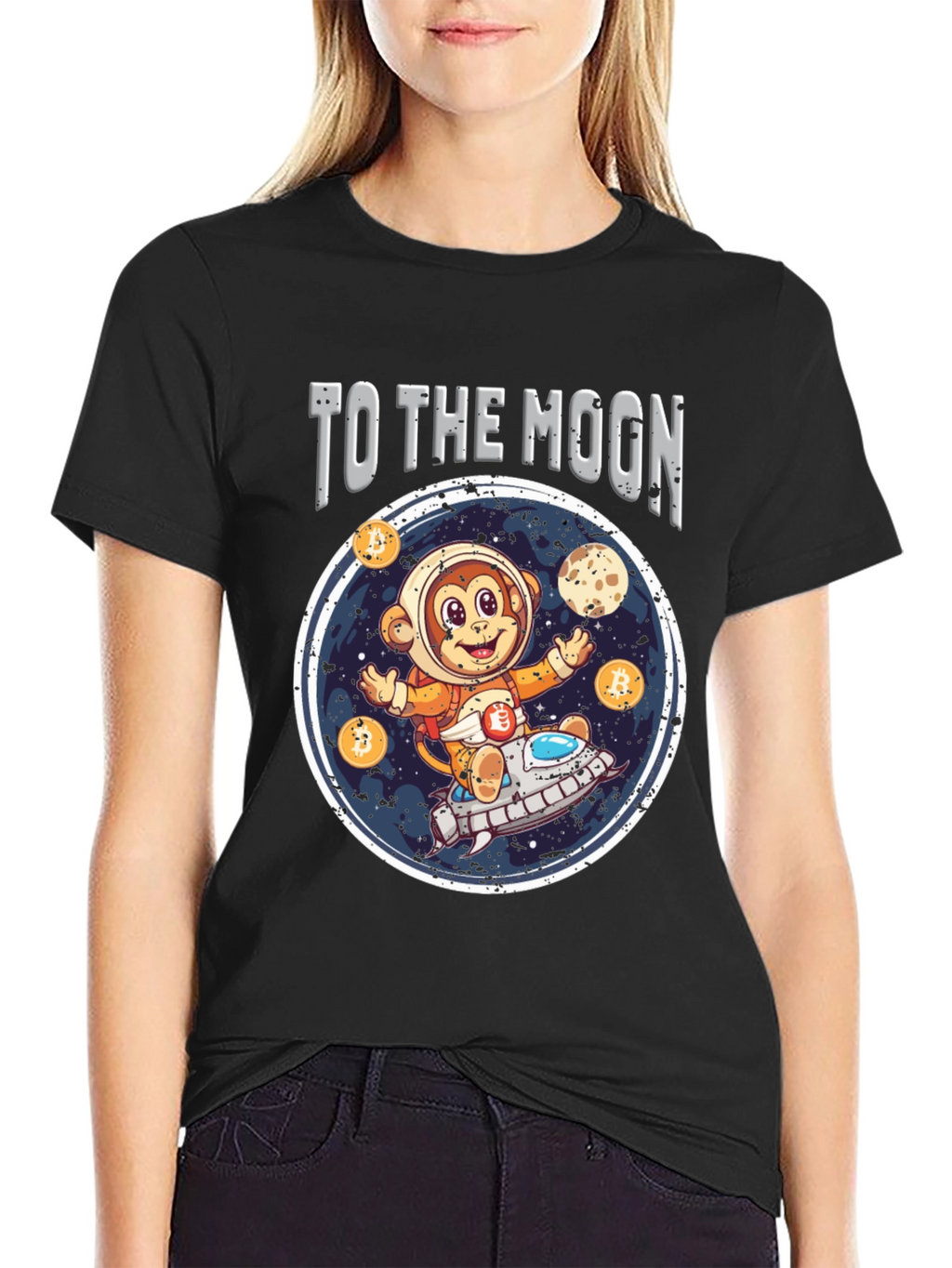 To the Moon Crypto Monkey T-Shirt