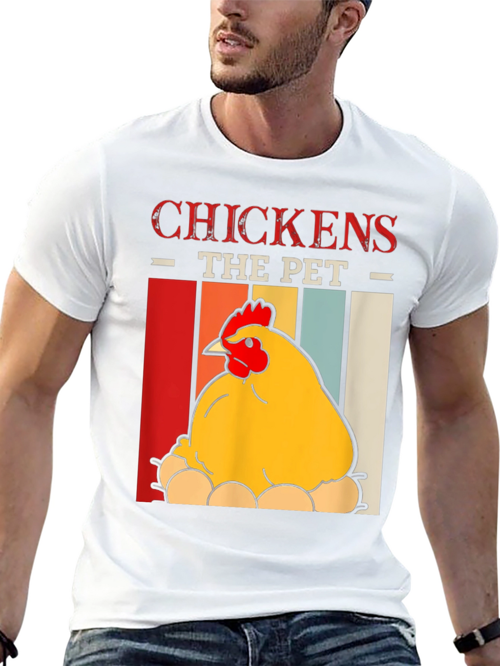 Chicken The Pet Graphic T-Shirt - Farm Animal Tee