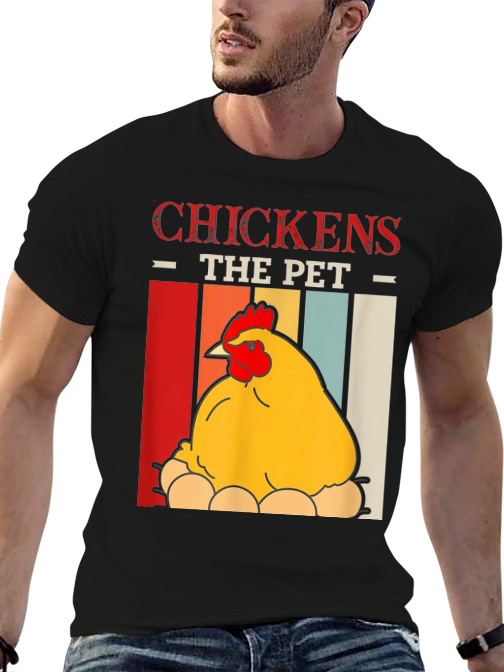 Chicken The Pet Graphic T-Shirt - Farm Animal Tee
