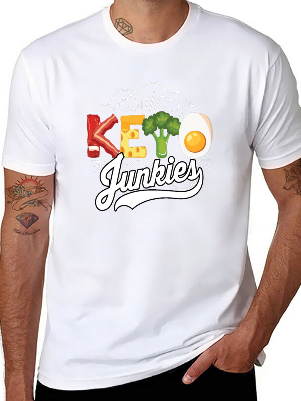 Keto Junkies Graphic Tee - Funny Diet T-Shirt