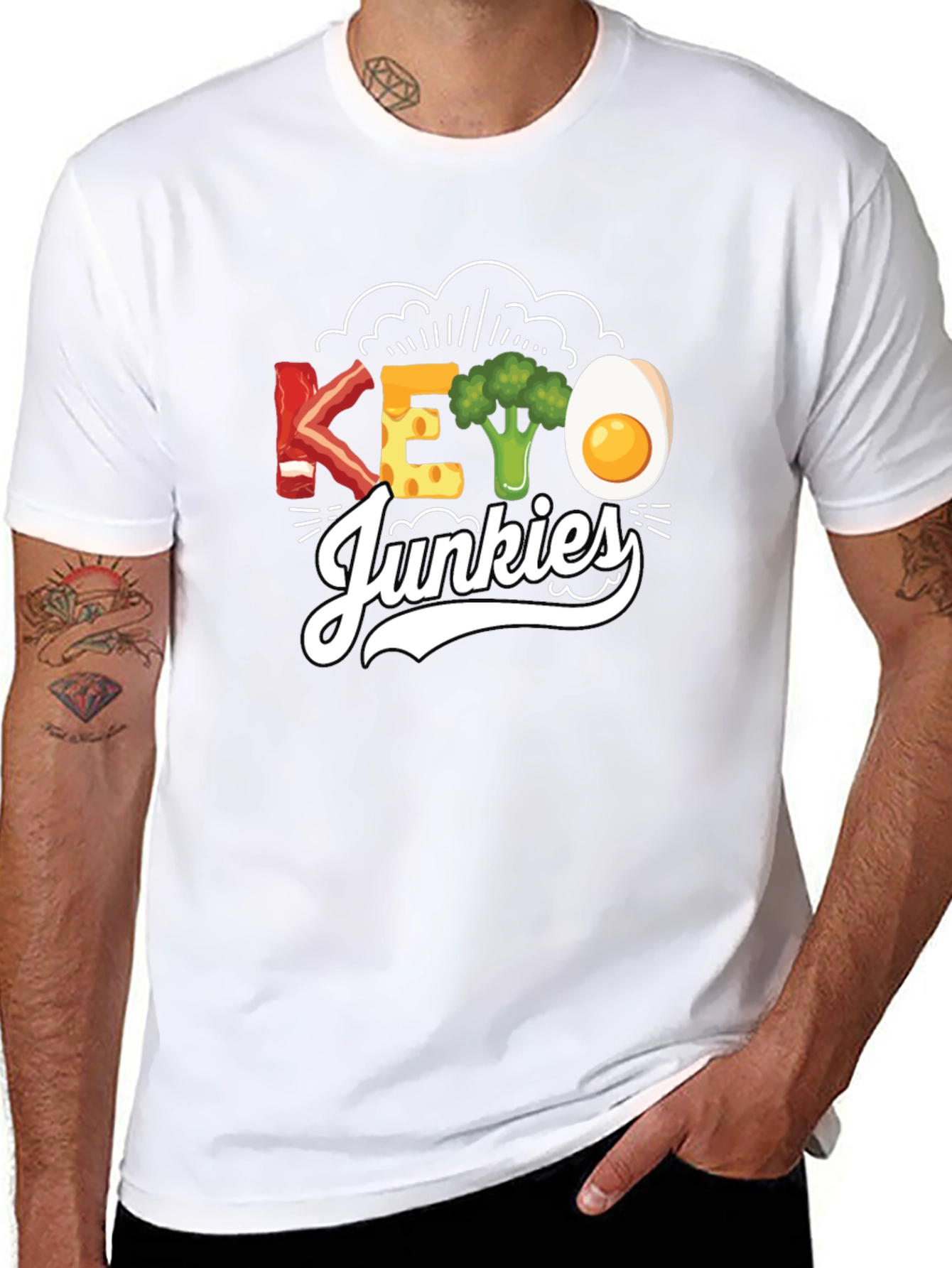 Keto Junkies Graphic Tee - Funny Diet T-Shirt