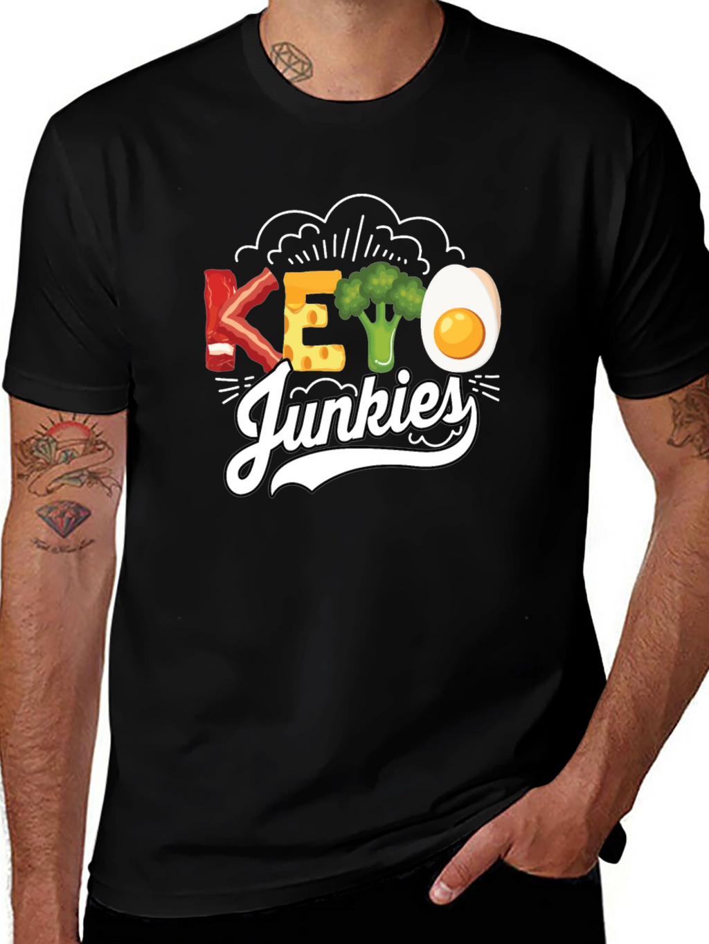 Keto Junkies Graphic Tee - Funny Diet T-Shirt