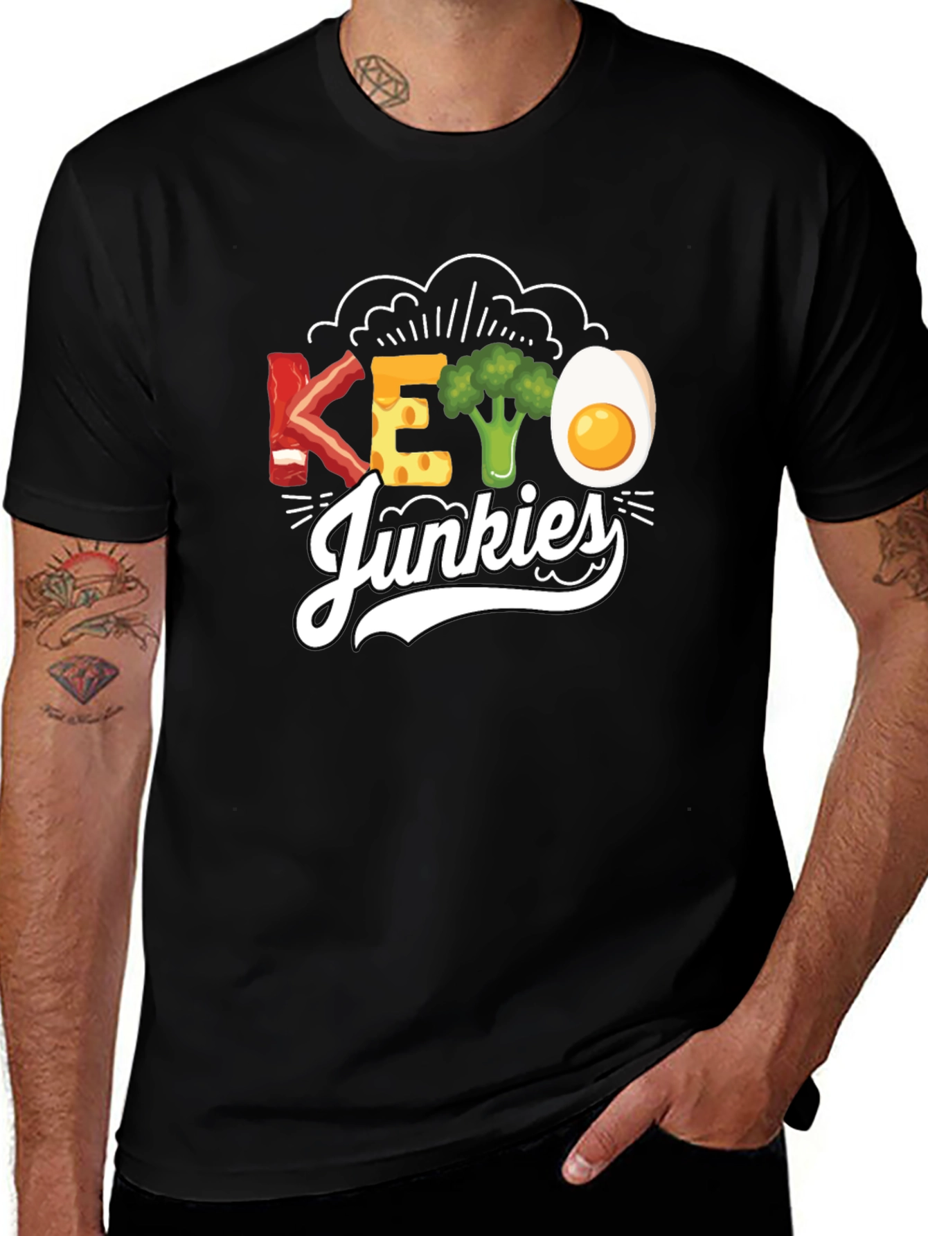 Keto Junkies Graphic Tee - Funny Diet T-Shirt