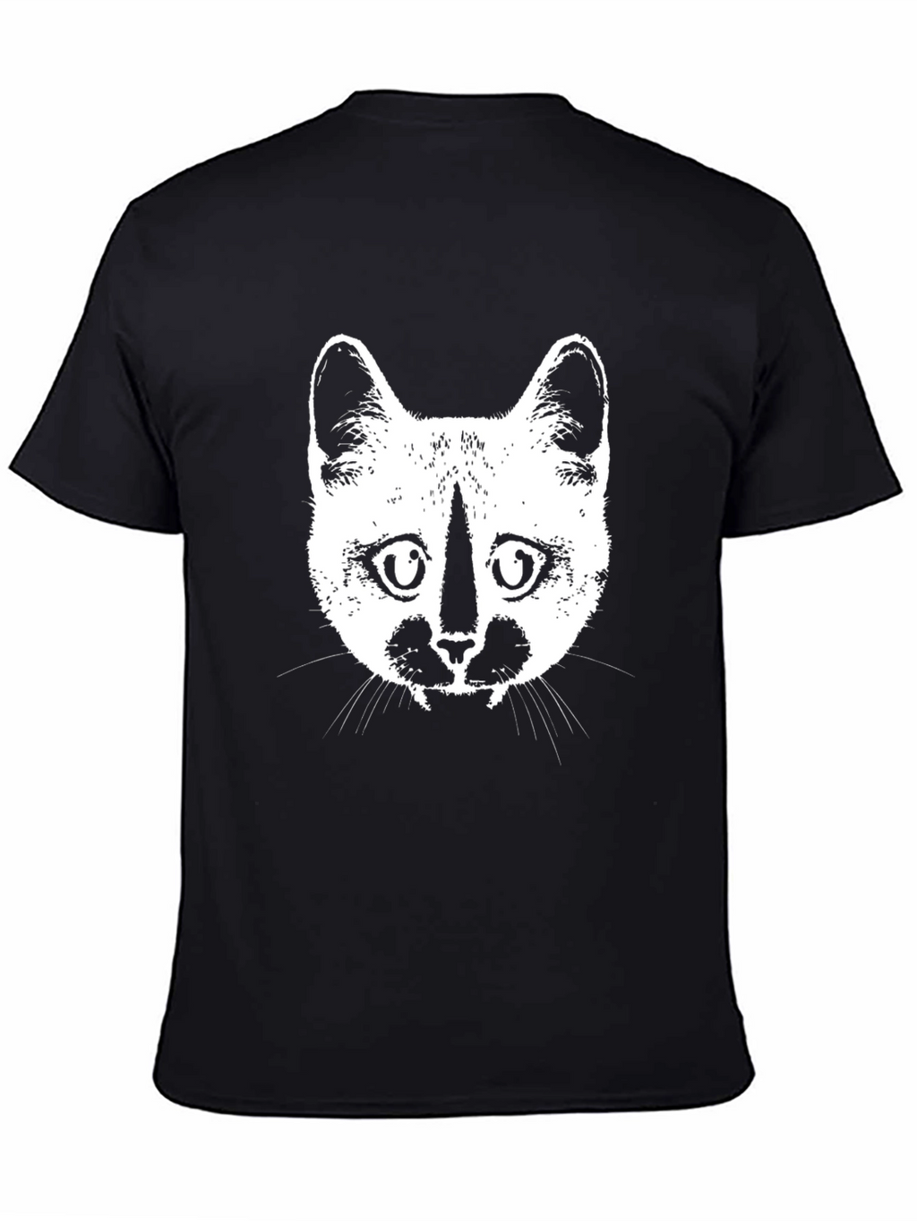 Cat Face Graphic Black T-Shirt