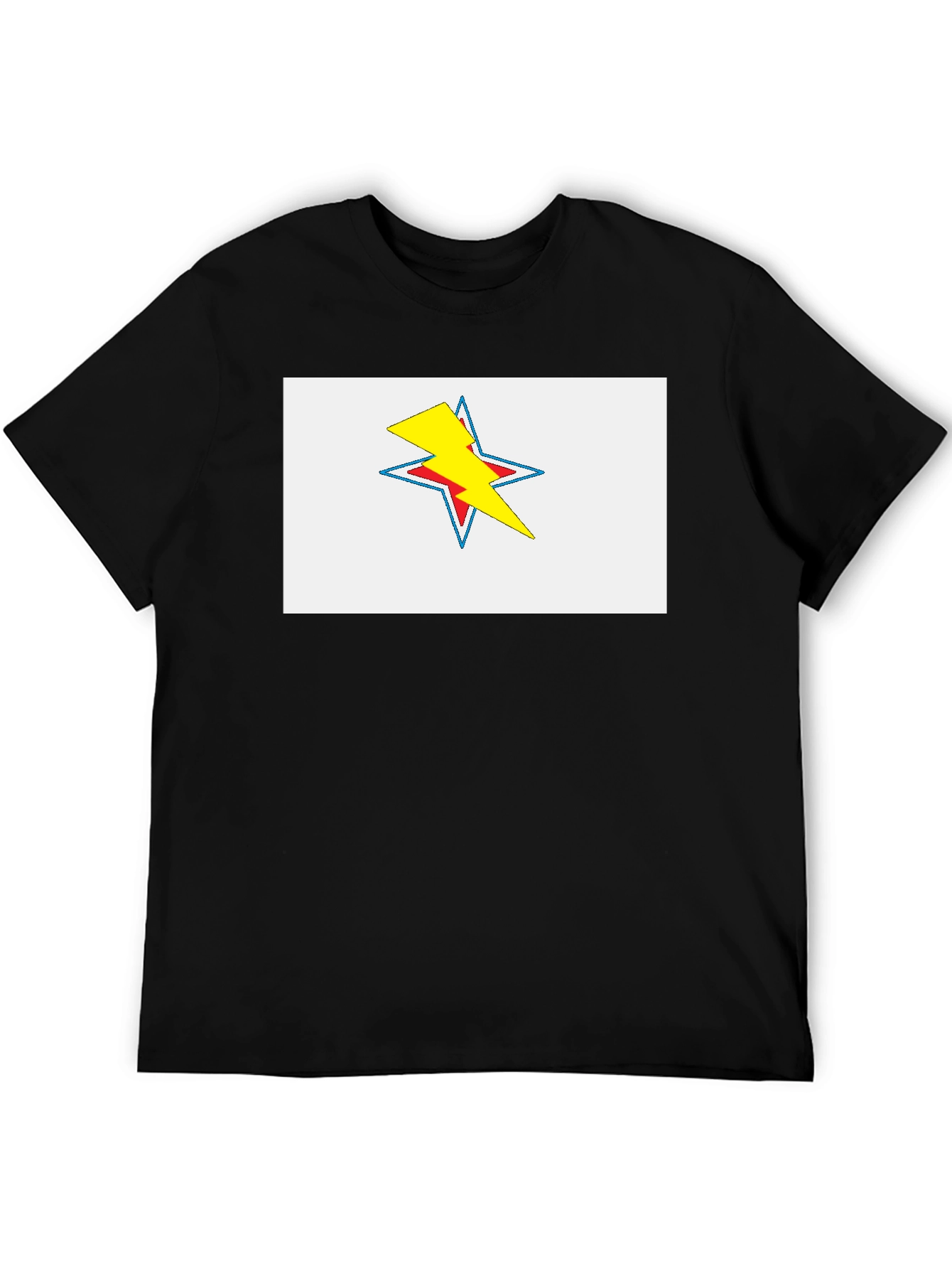 Star Lightning Bolt Graphic Tee - Black