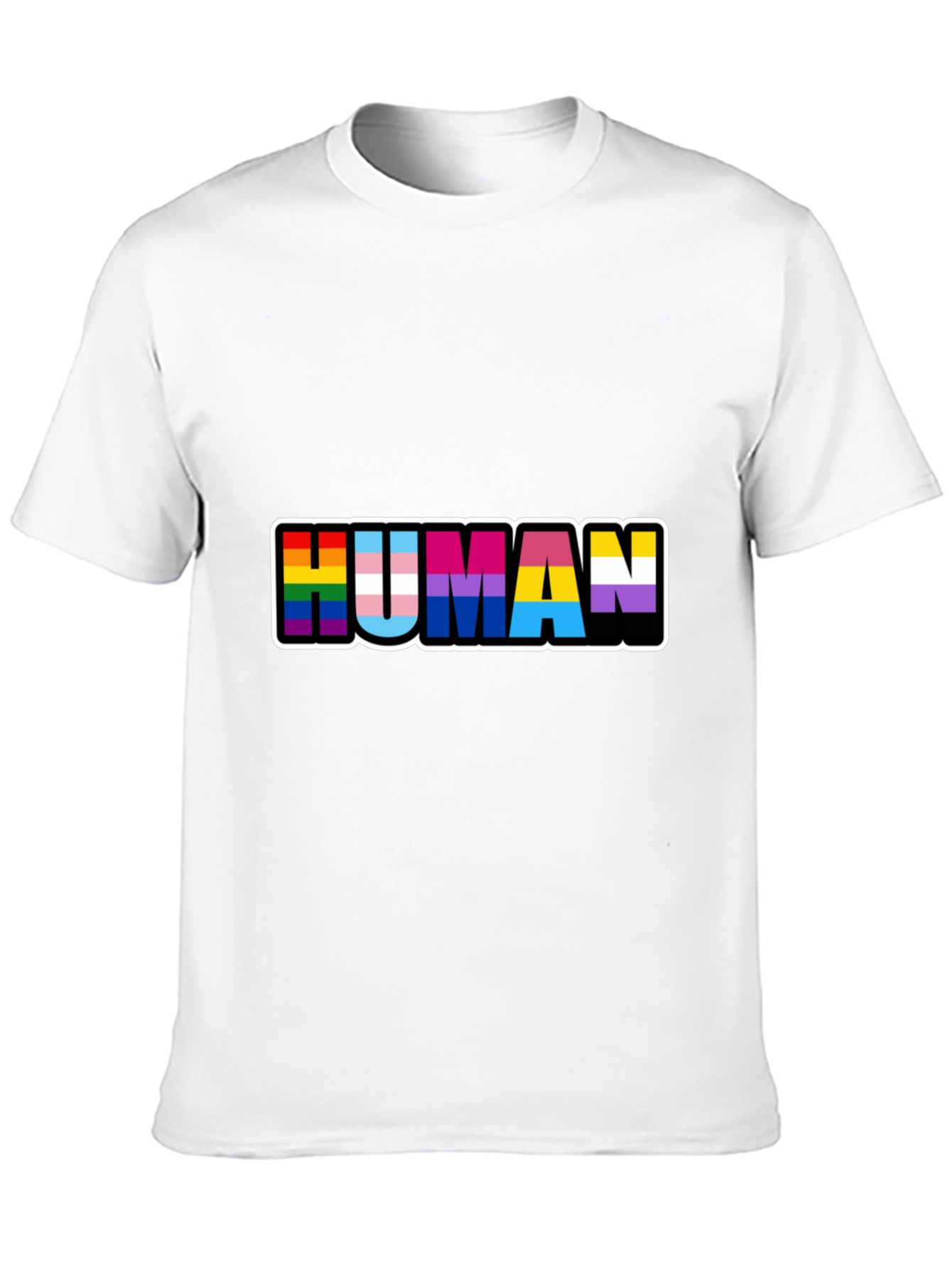 Human Pride T-Shirt Black LGBTQ+ Pride Tee