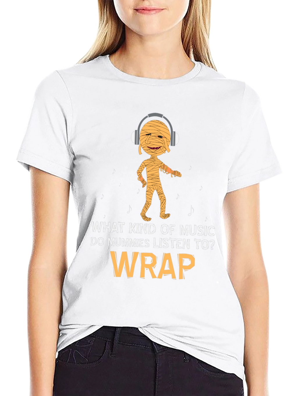 Mummy Wrap Music T-Shirt Halloween Funny Gift