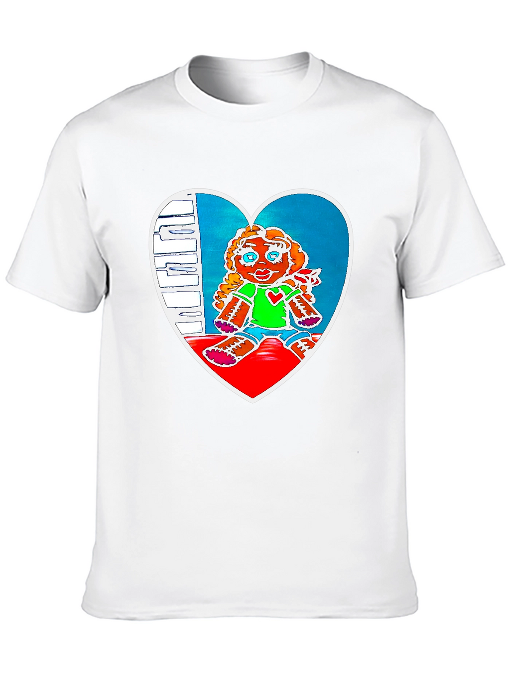 Heart Doll Graphic Tee - Black