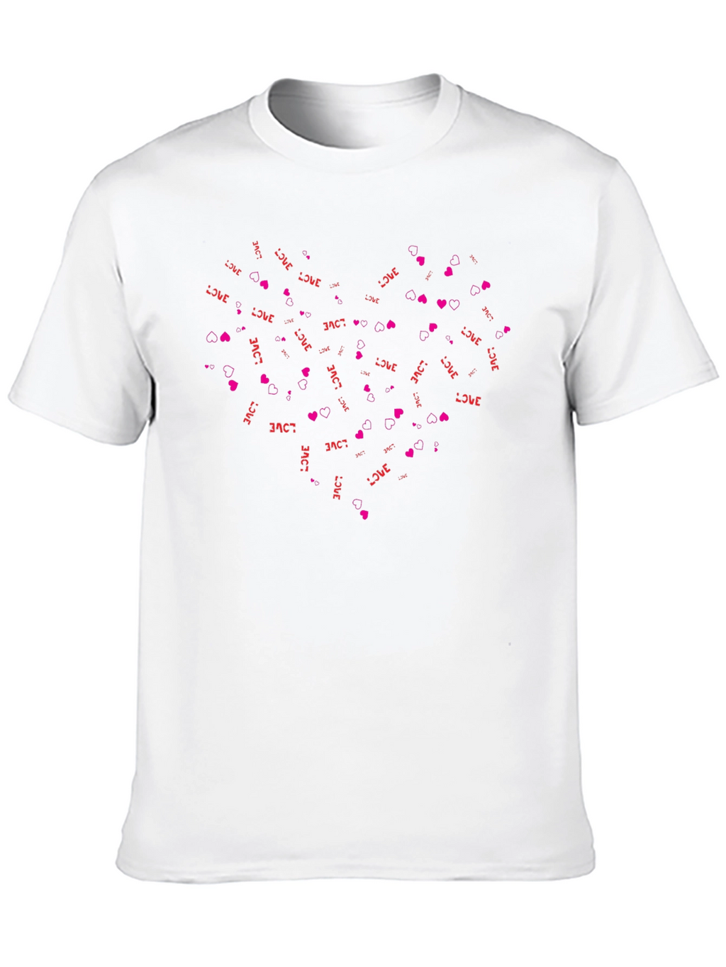 Love & Hearts Print Black T-Shirt