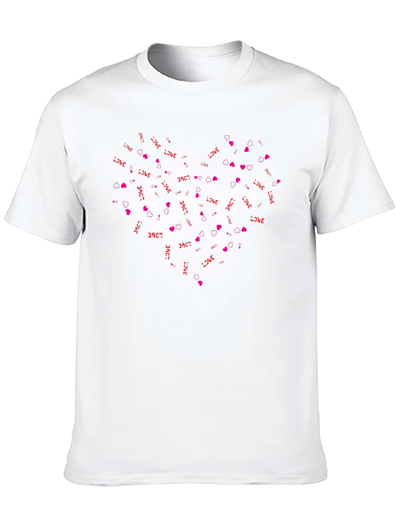 Love & Hearts Print Black T-Shirt