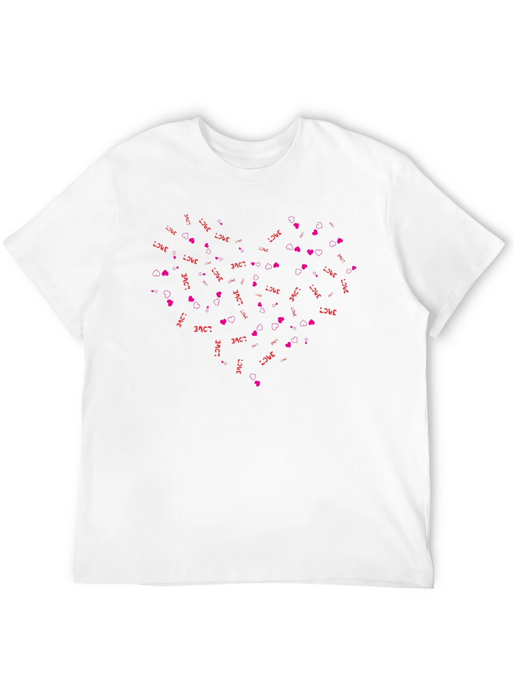 Love & Hearts Print Black T-Shirt