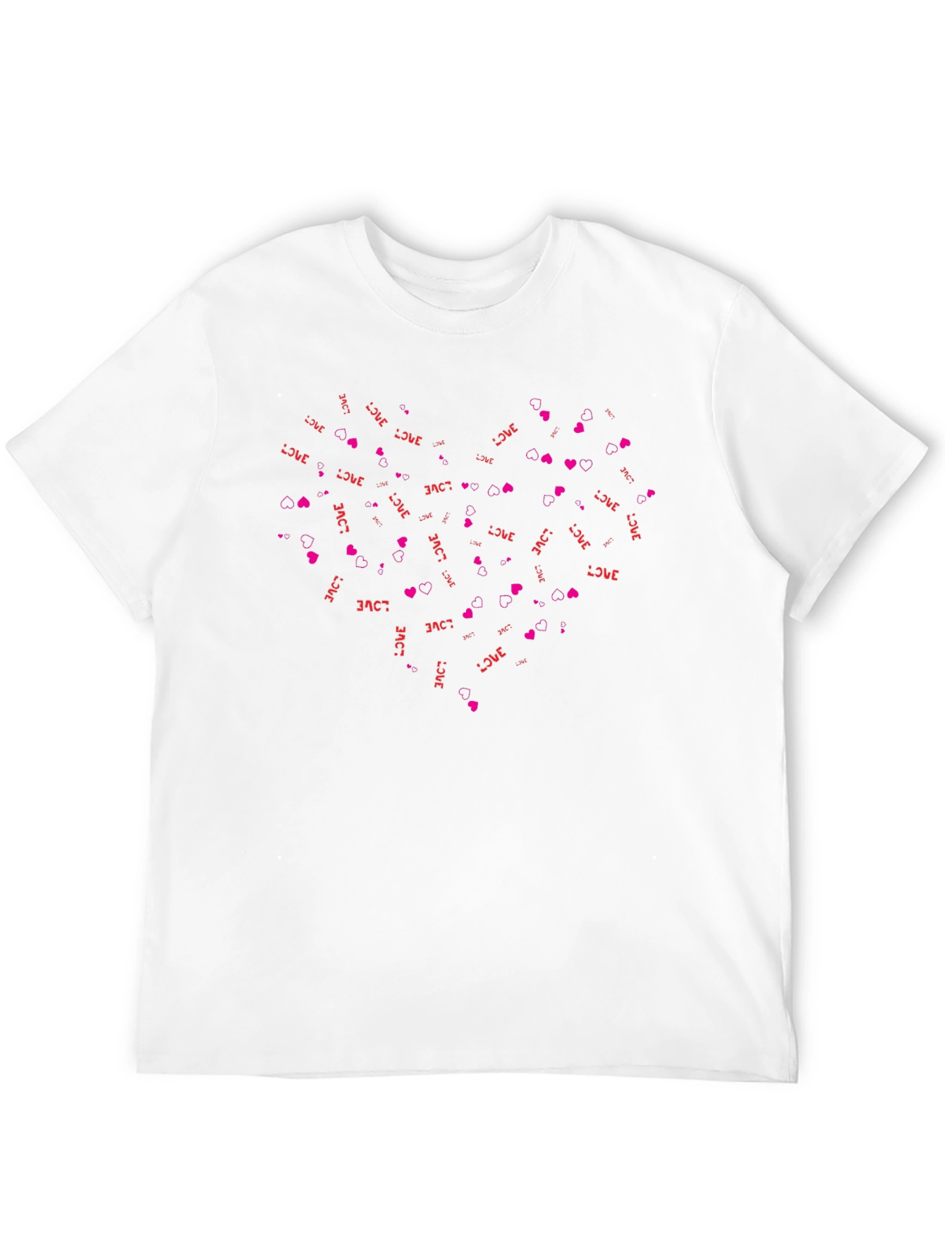 Love & Hearts Print Black T-Shirt