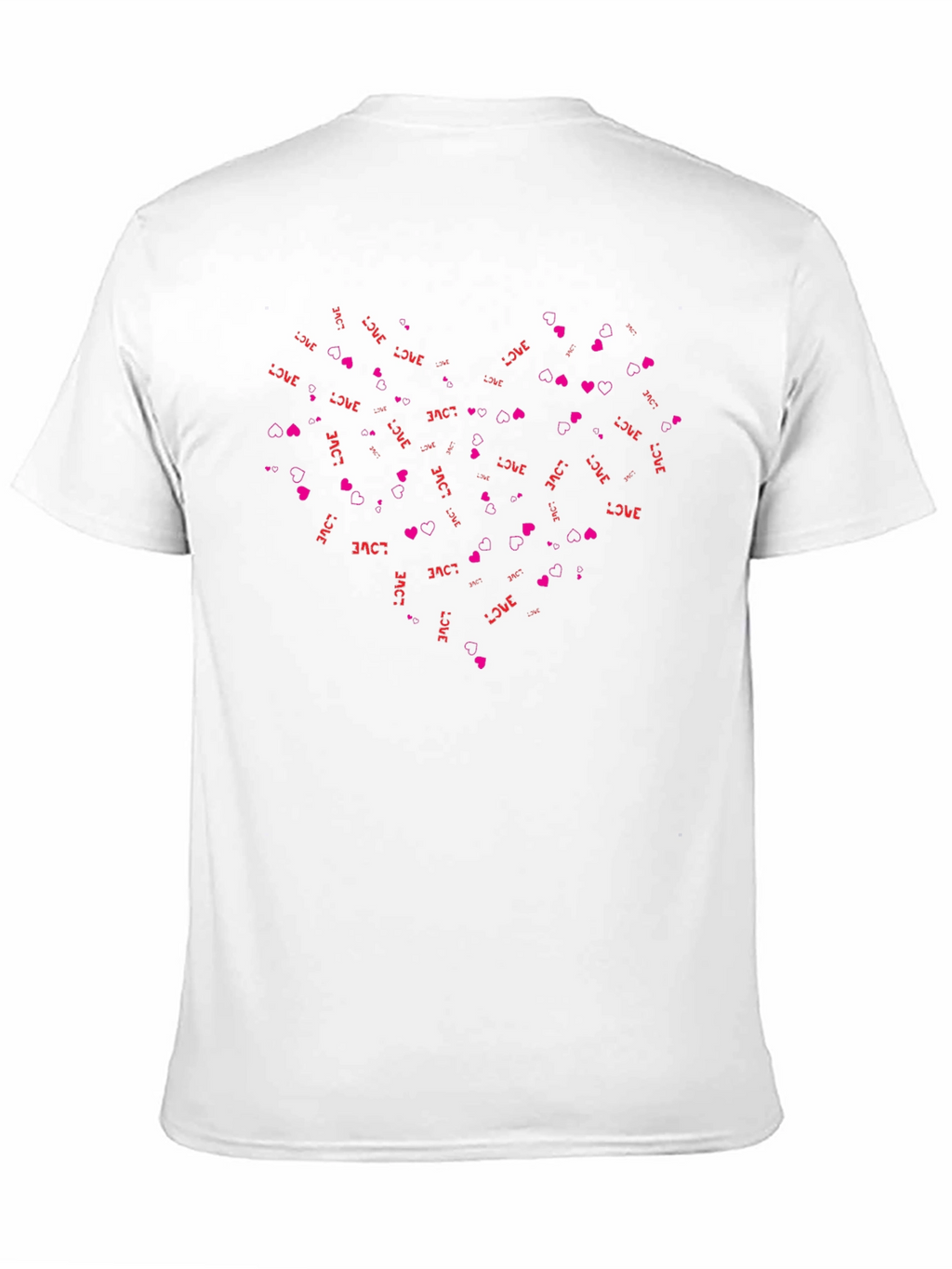 Love & Hearts Print Black T-Shirt