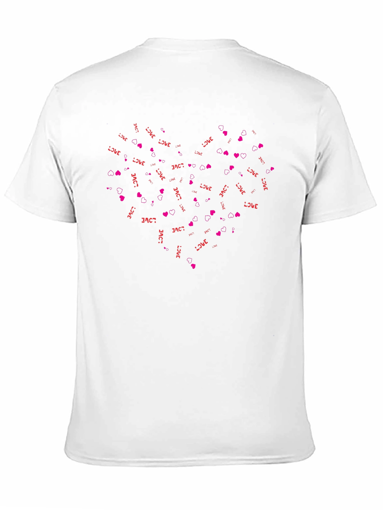 Love & Hearts Print Black T-Shirt