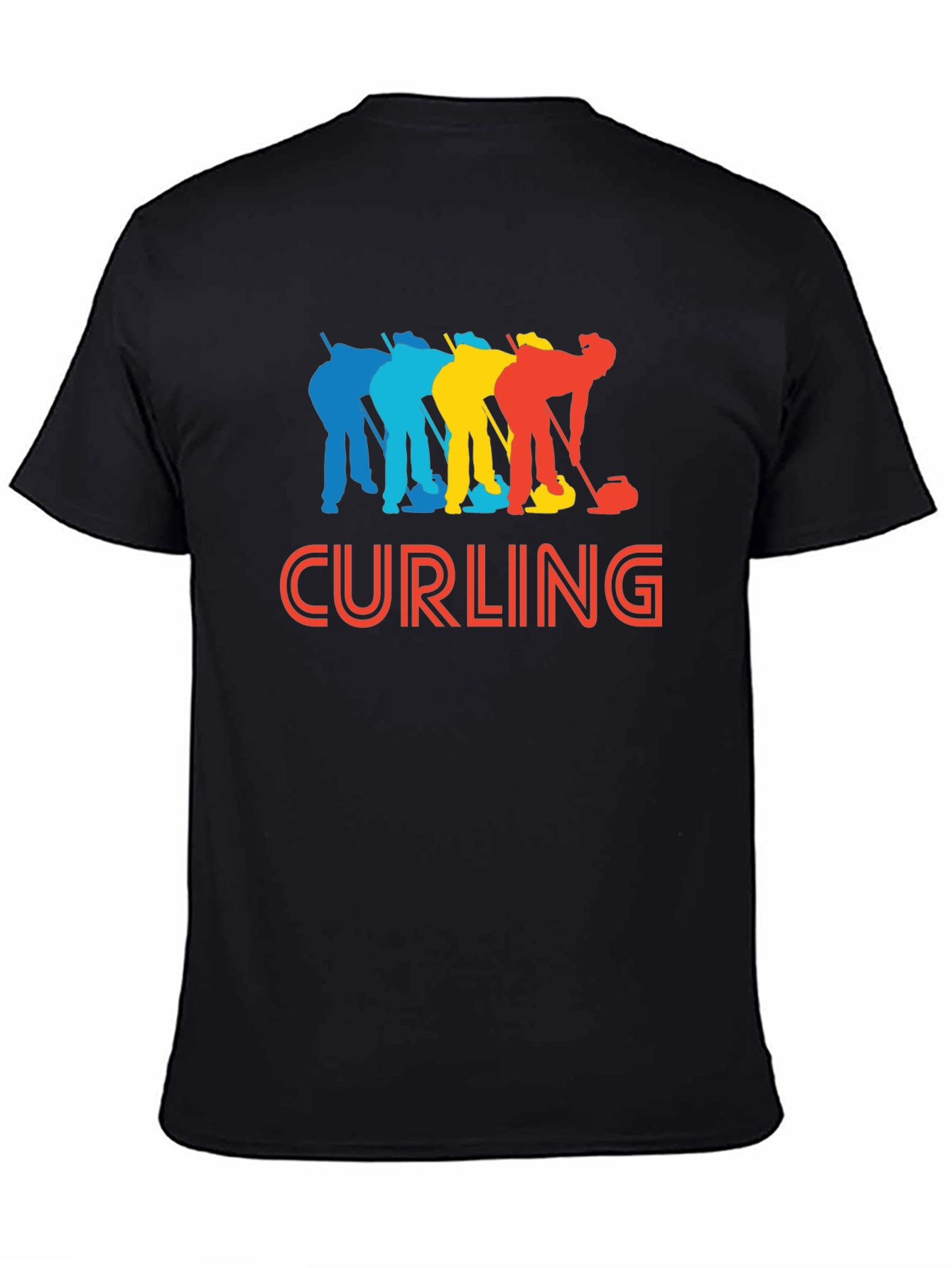 Colorful Curling Graphic T-Shirt - Black