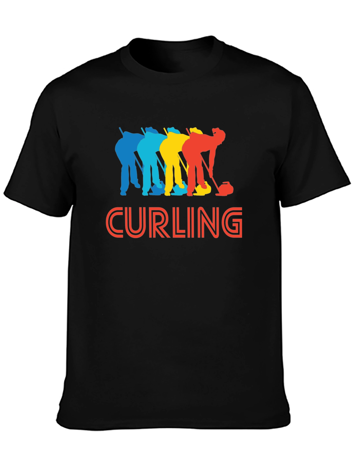 Colorful Curling Graphic T-Shirt - Black