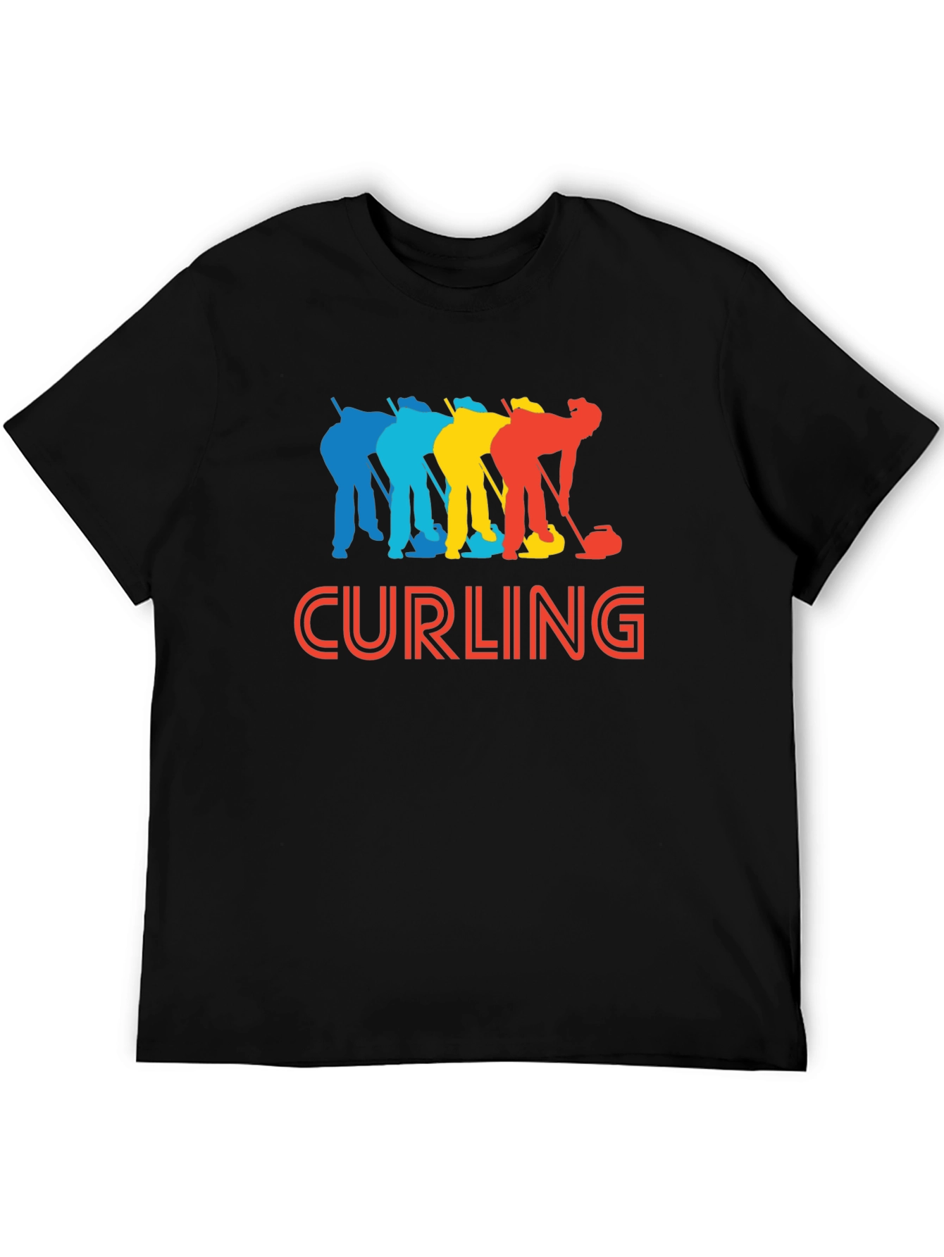 Colorful Curling Graphic T-Shirt - Black