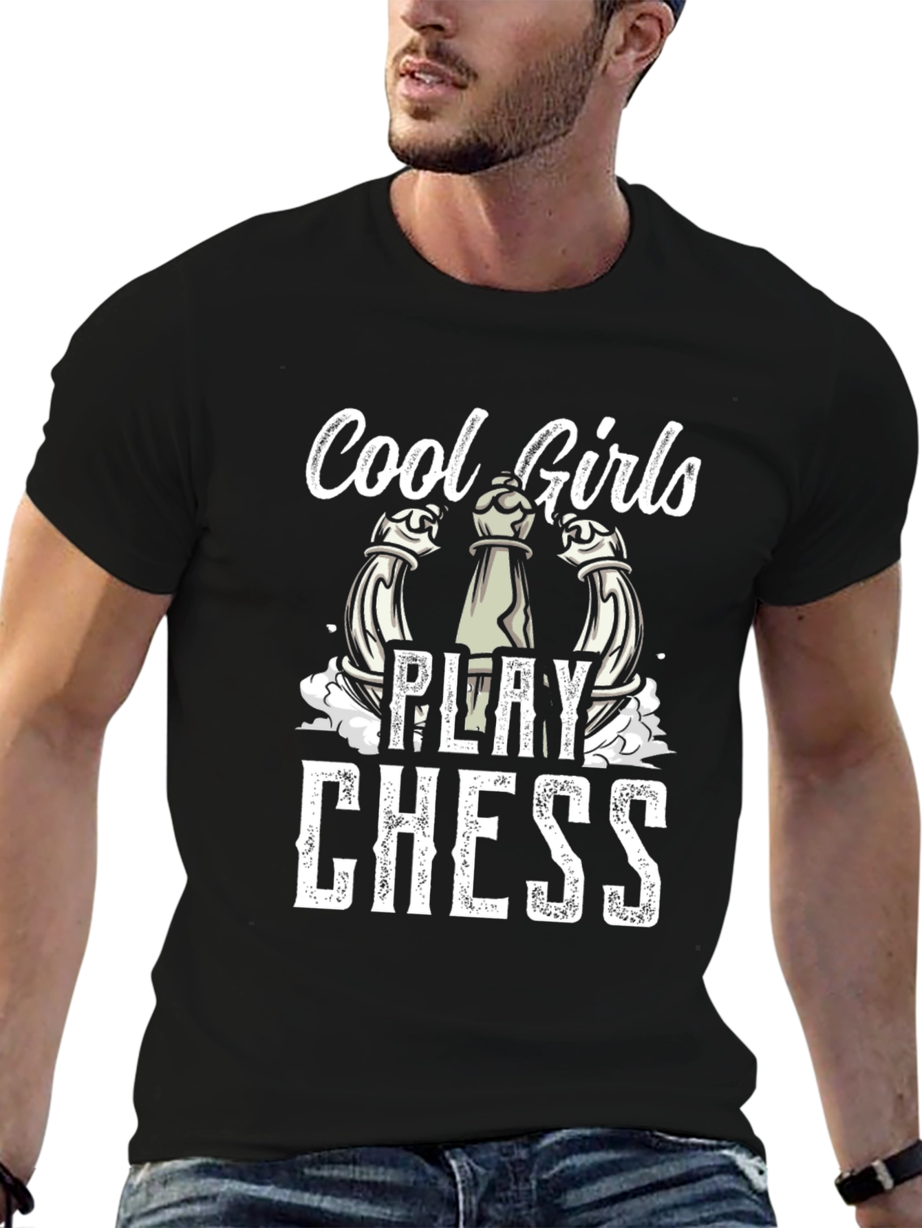 Cool Girls Play Chess T-Shirt - Black Cotton Tee