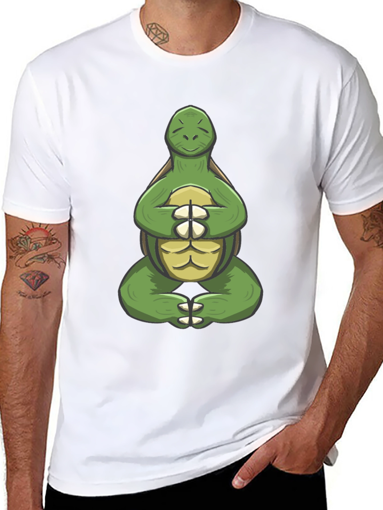 Zen Turtle Graphic Tee - Meditating Reptile T-Shirt