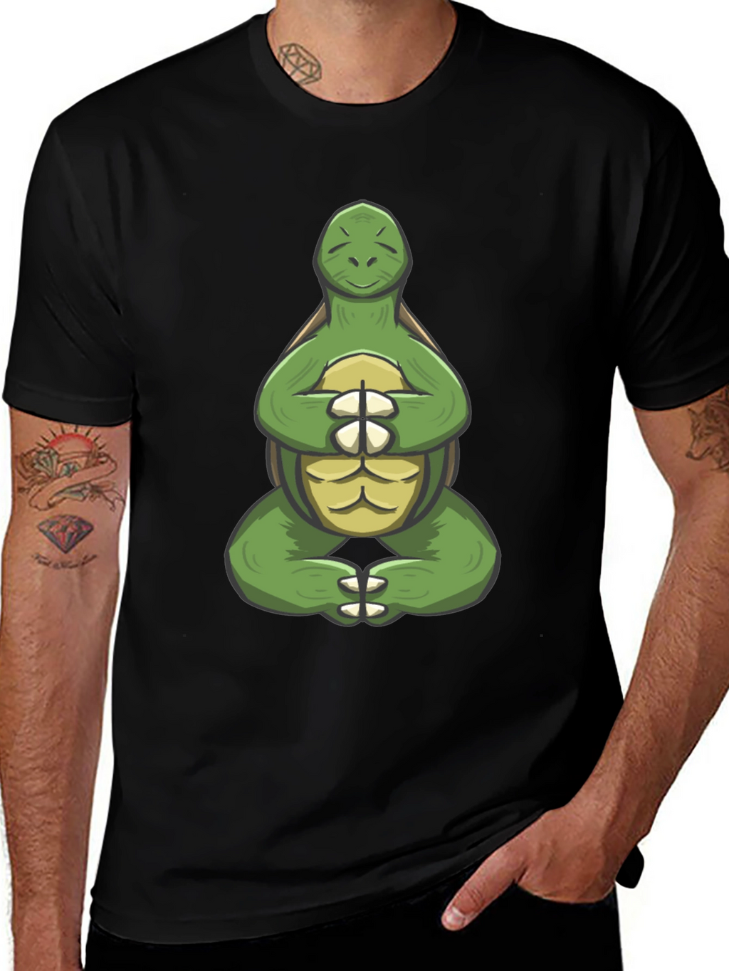 Zen Turtle Graphic Tee - Meditating Reptile T-Shirt