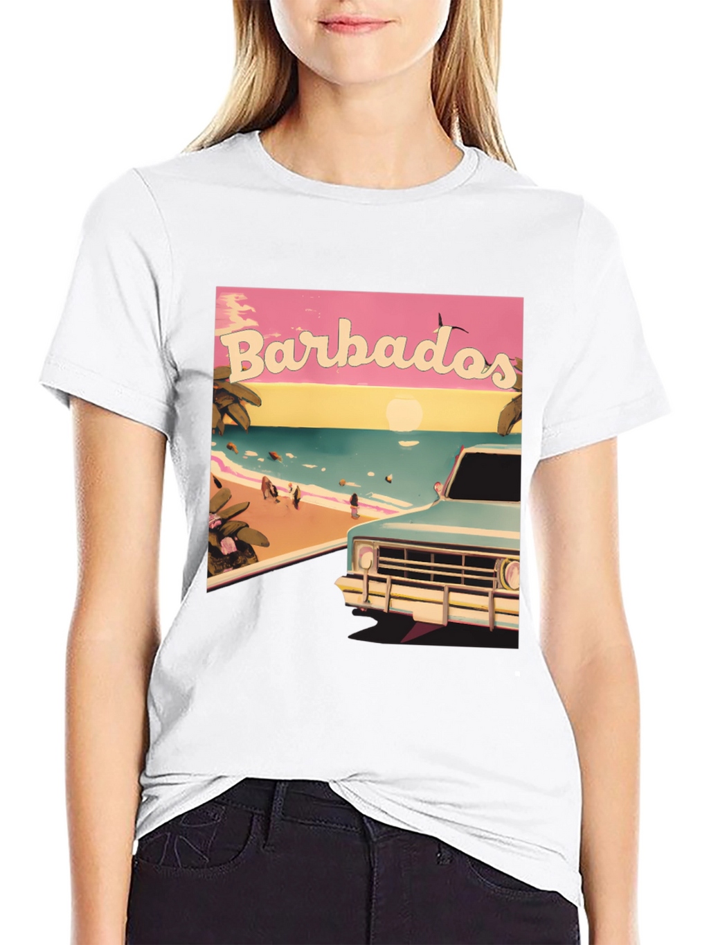 Barbados Beach Retro Graphic Tee